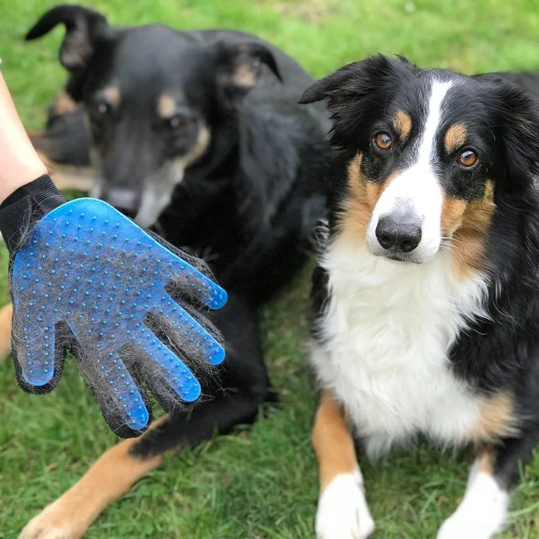 1 Pair Pet Brush Glove, Dioxide Pet Hair Glove, Pet Massage Hair Remover Grooming Glove Dog Cat