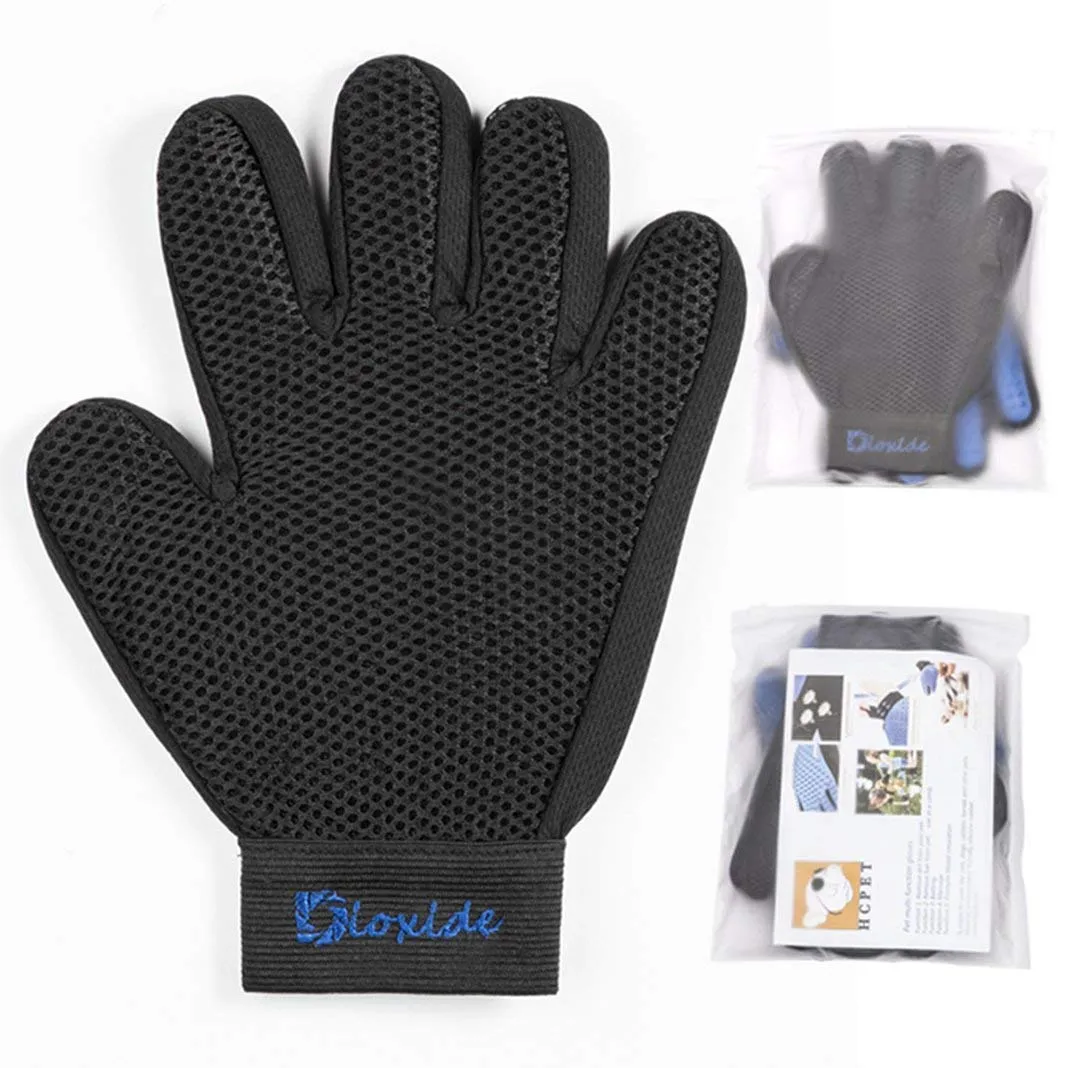 1 Pair Pet Brush Glove, Dioxide Pet Hair Glove, Pet Massage Hair Remover Grooming Glove Dog Cat