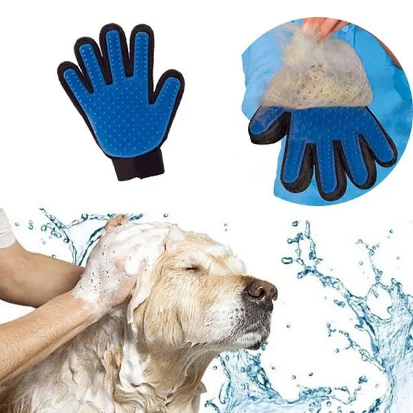 1430 Efficient True Touch Pet Hair Remover Enhanced 5 Finger Design Gentle Brush Gloves