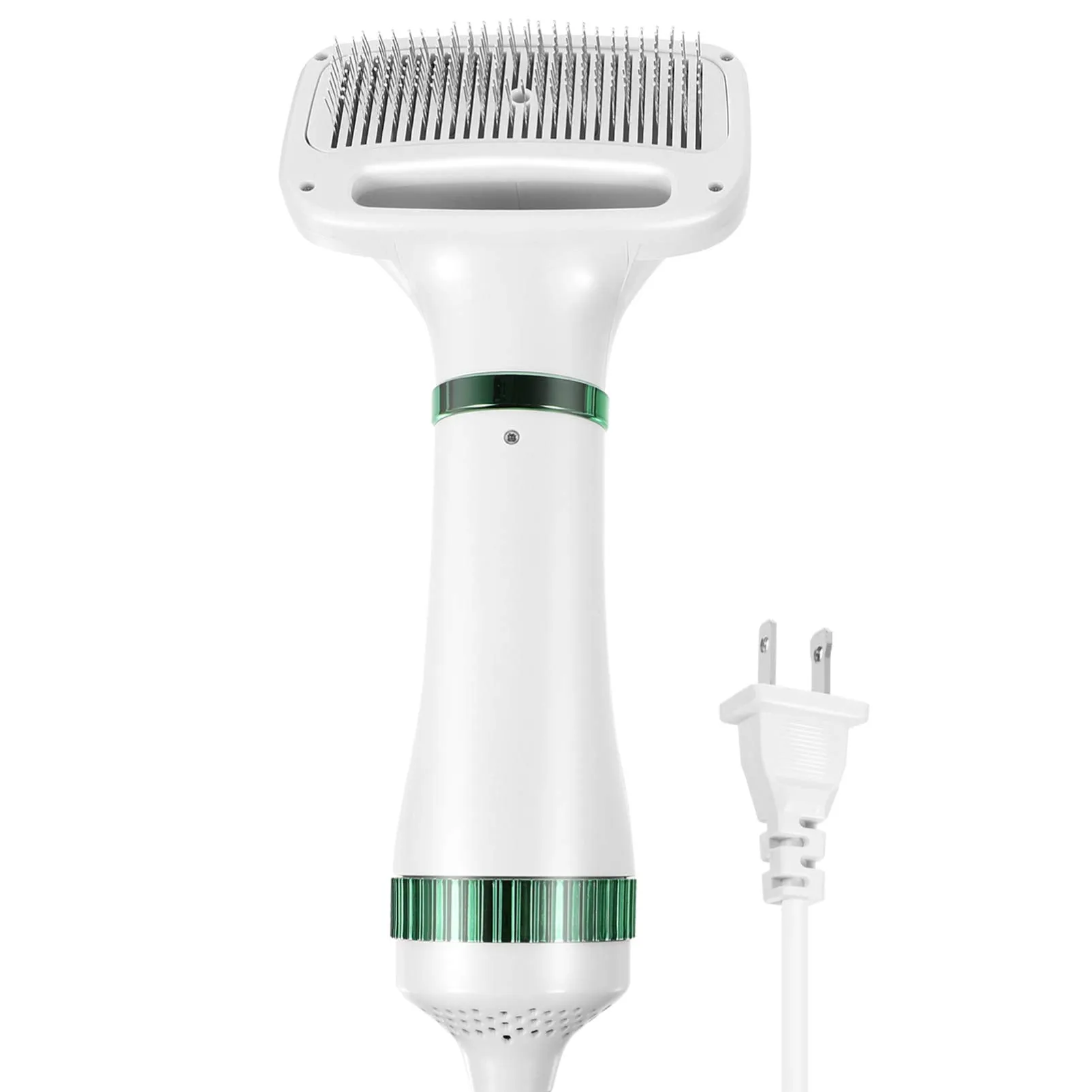 2 in 1 Dog Hair Dryer Comb Pet Hair Dryer Portable Dog Dryer with Slicker Brush Professional Home Grooming Furry Drying Blower for Small Large Cat Dog White