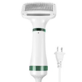 2 in 1 Dog Hair Dryer Comb Pet Hair Dryer Portable Dog Dryer with Slicker Brush Professional Home Grooming Furry Drying Blower for Small Large Cat Dog White