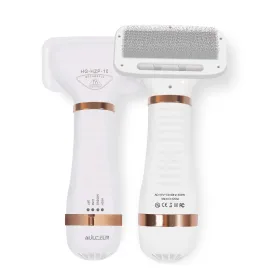 2 in 1 Hair Dryer with Slicker Brush, Adjustable Blowing for Small & Large Pets' Bath and Grooming