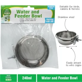 240ml Stainless Steel Bird Feeder - 9.5cm