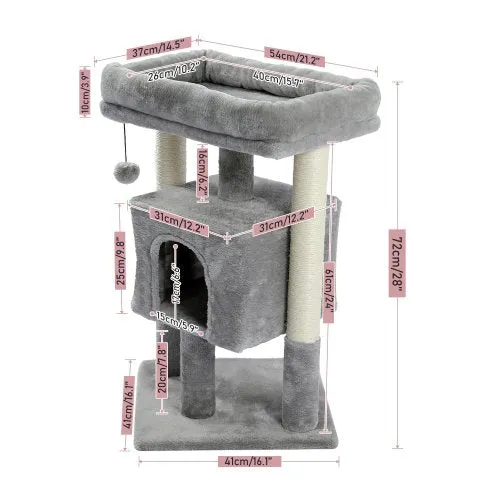 28.4" Cat Tree for Indoor Cats Tower
