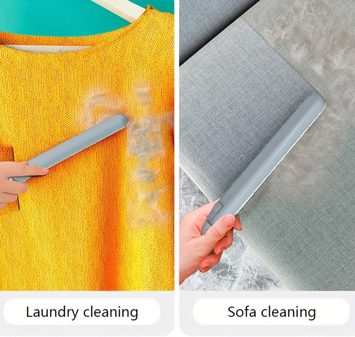 4-in-1 Pet Hair Remover & Window Screen Cleaner, Multi-Surface Reusable Lint Brush with Long Handle, Wet/Dry Dual-Use for Couch, Carpet, Furniture, Bedding, Car Interior Cleaning