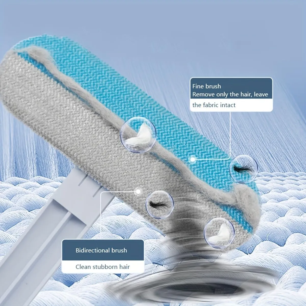 4-in-1 Pet Hair Remover & Window Screen Cleaner, Multi-Surface Reusable Lint Brush with Long Handle, Wet/Dry Dual-Use for Couch, Carpet, Furniture, Bedding, Car Interior Cleaning