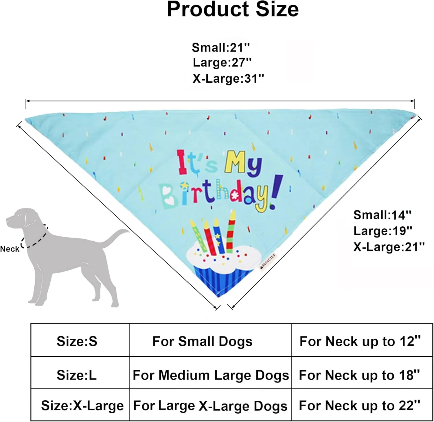 ADOGGYGO Dog Birthday Bandana Scarf and Blue Boy Pet Birthday Party Hat with Cute Bow Tie for Extra Large Dog Pet (X-Large)