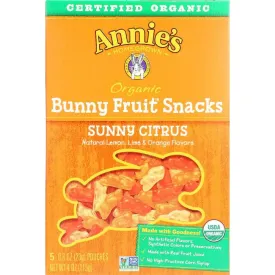 Annies Homegrown Organic Bunny Fruit Snacks Sunny Citrus, 4 oz (Case of 4)