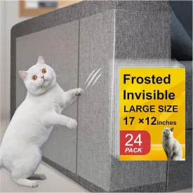 Anti-Cat Scratch Furniture Protector from Cats scratching-24-Pack Clear Sofa Guard Tape for Couches, Deterrent Pet Protection Film to Stop Cats Clawing Corners & Edges