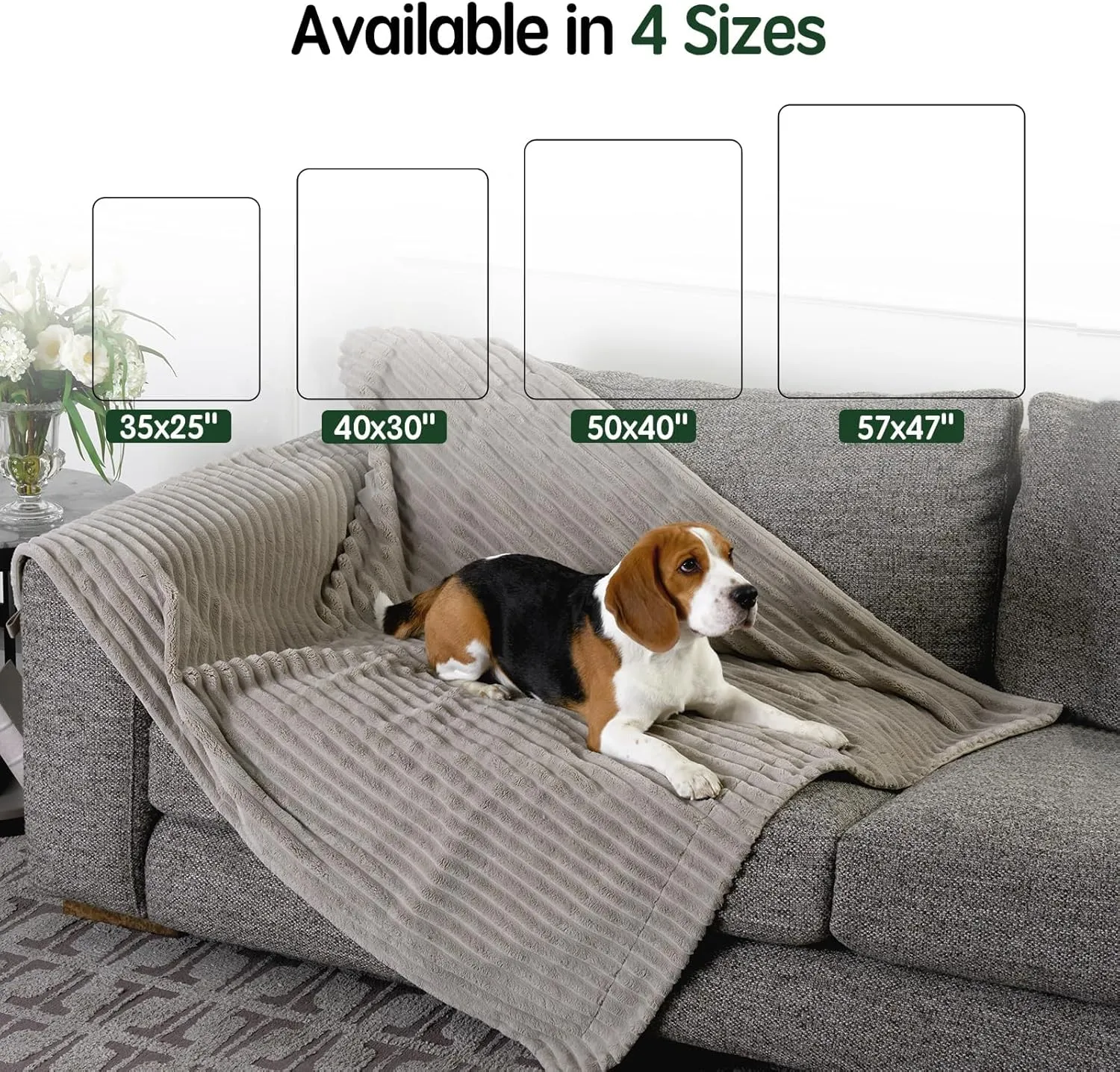 BALANCE Waterproof Blanket Wind Chime Dog Blanket for Small Dogs, Washable Double Sided Pet Blankets with Milk Plush and Super Soft Velvet, Pee Proof Calming Dog Blankets for Couch Protection