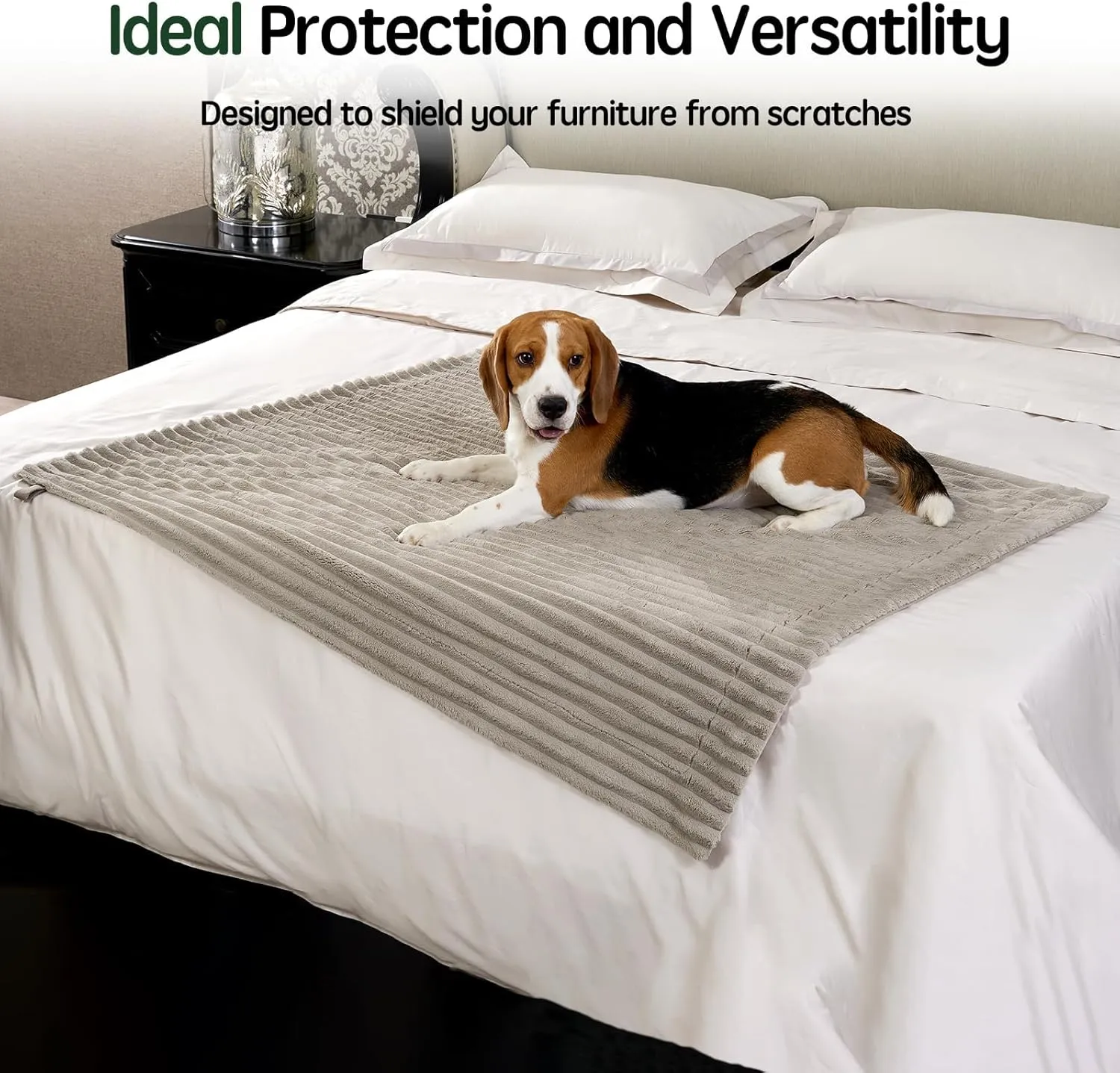 BALANCE Waterproof Blanket Wind Chime Dog Blanket for Small Dogs, Washable Double Sided Pet Blankets with Milk Plush and Super Soft Velvet, Pee Proof Calming Dog Blankets for Couch Protection