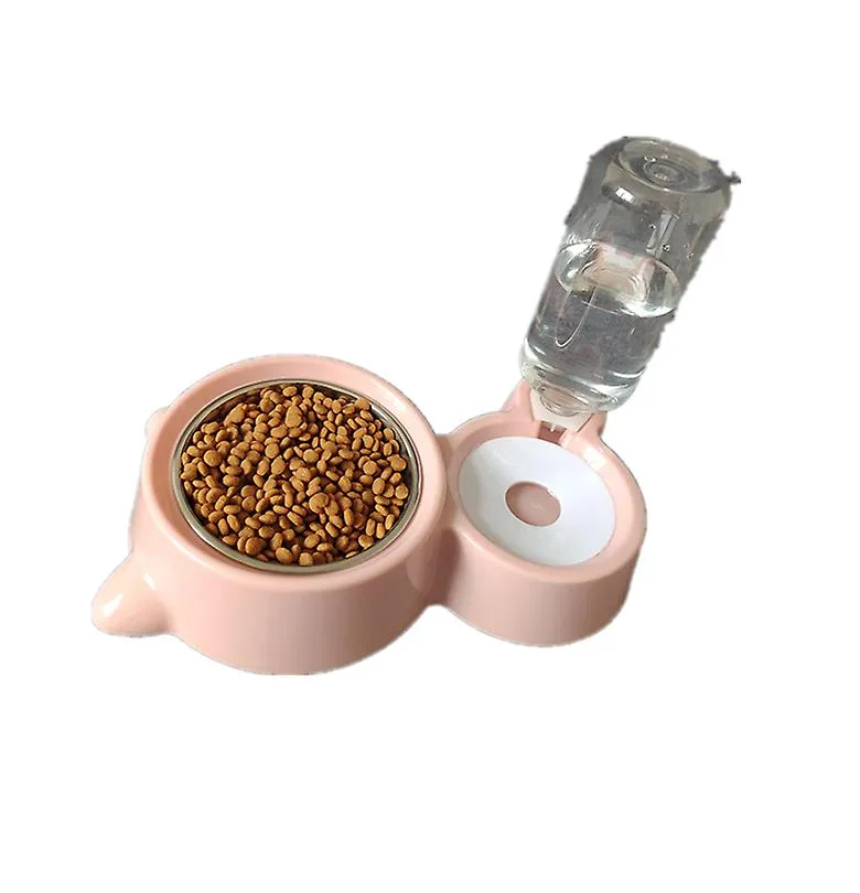 blue Pet automatic feeder bowl,double stainless steel bowl Water & food Storage bowl AZ18852
