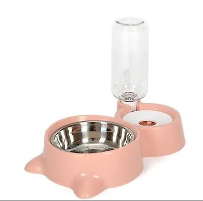 blue Pet automatic feeder bowl,double stainless steel bowl Water & food Storage bowl AZ18852