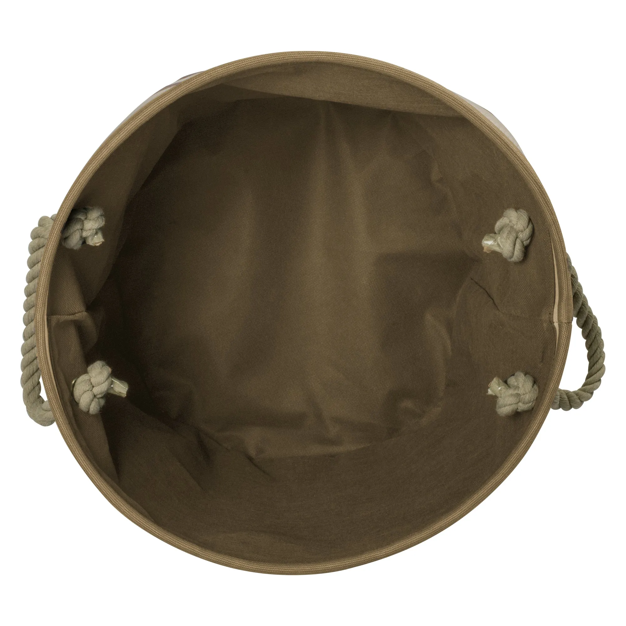 Bone Dry Pet Storage Bin, Striped Paw Patch, Brown, Large Round, 18x15"