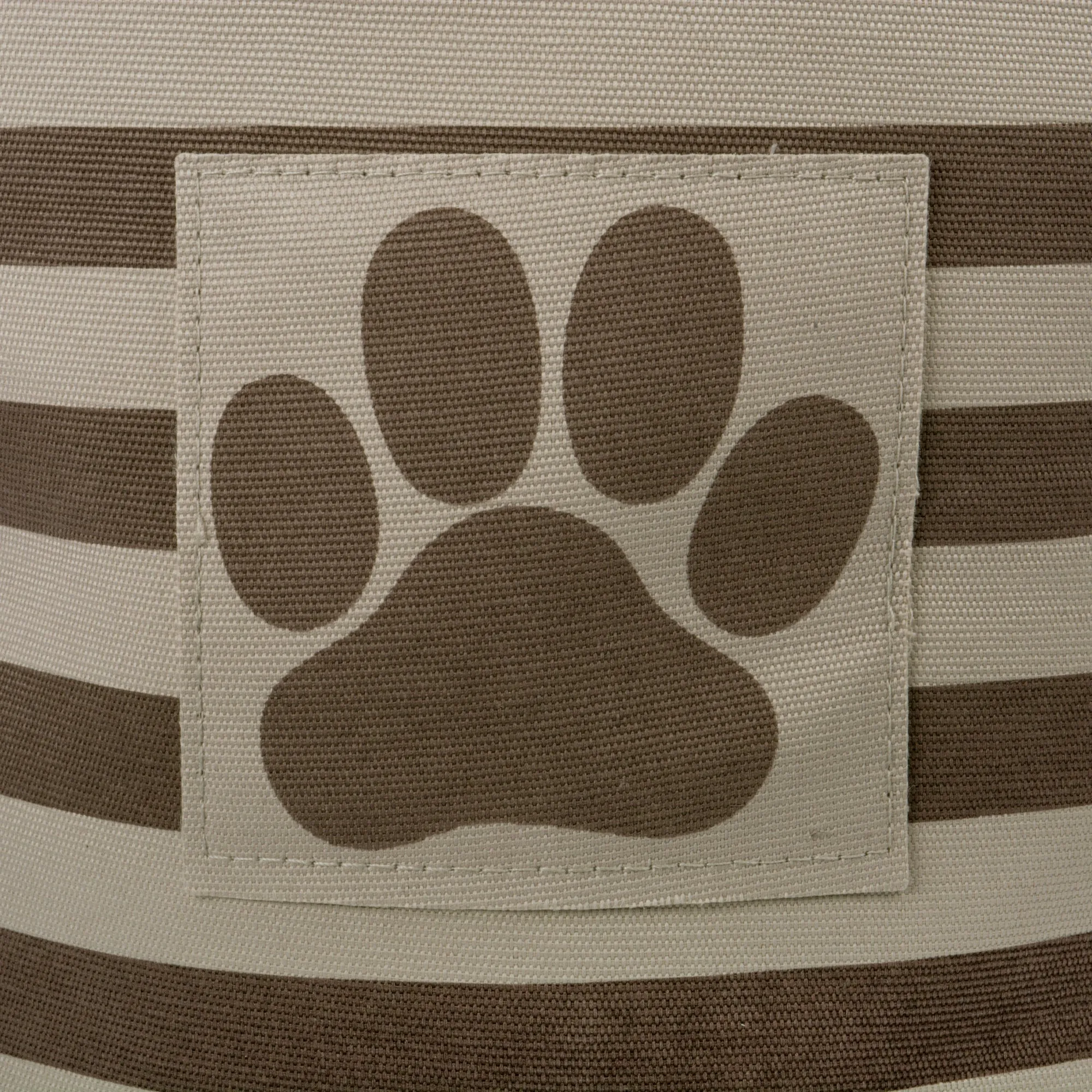 Bone Dry Pet Storage Bin, Striped Paw Patch, Brown, Large Round, 18x15"