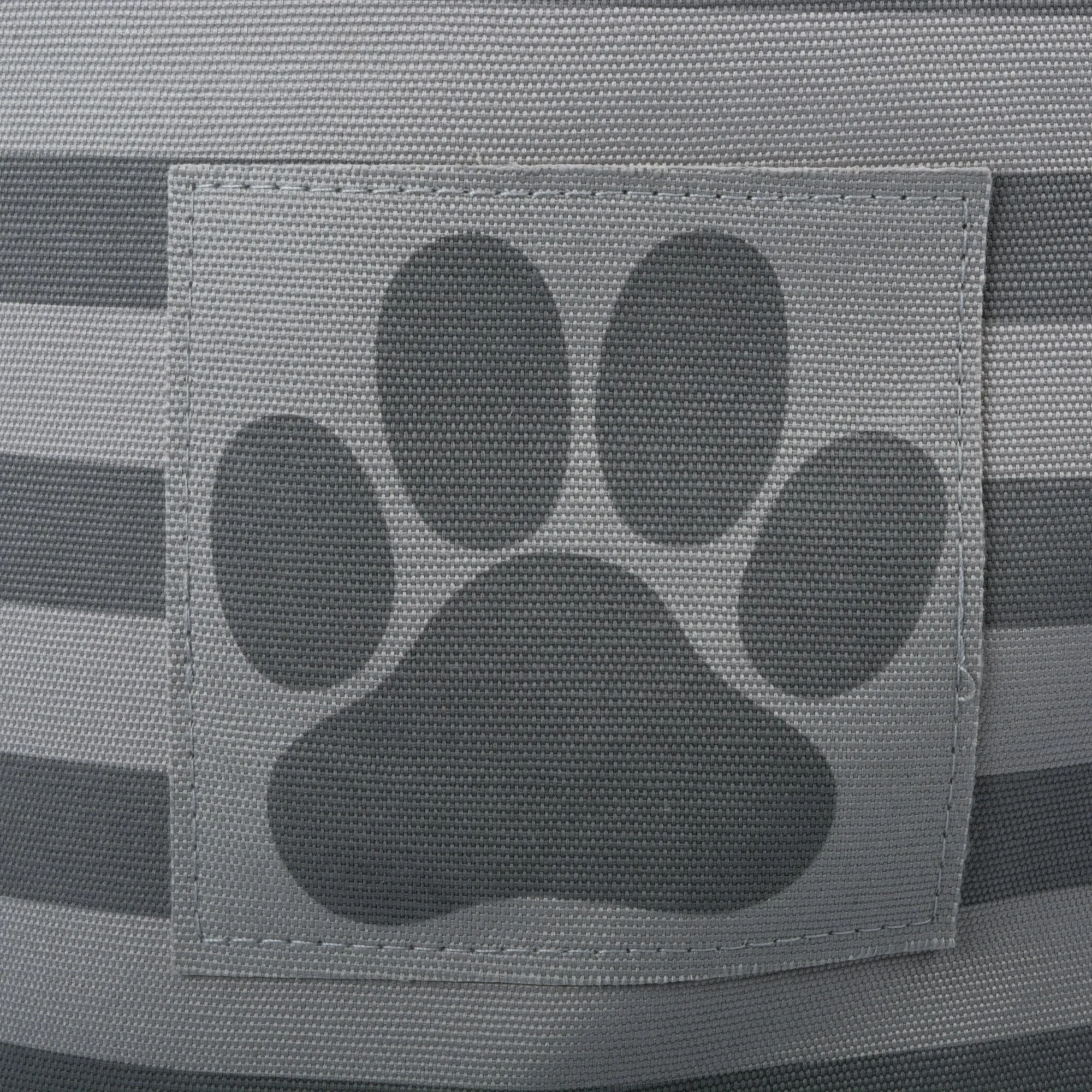 Bone Dry Pet Storage Bin, Striped Paw Patch, Gray, Large - 17.5x12x15"