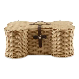 Bone Dry Pet Toy Storage Basket, Bone Shaped, Beige - 21x13x8"