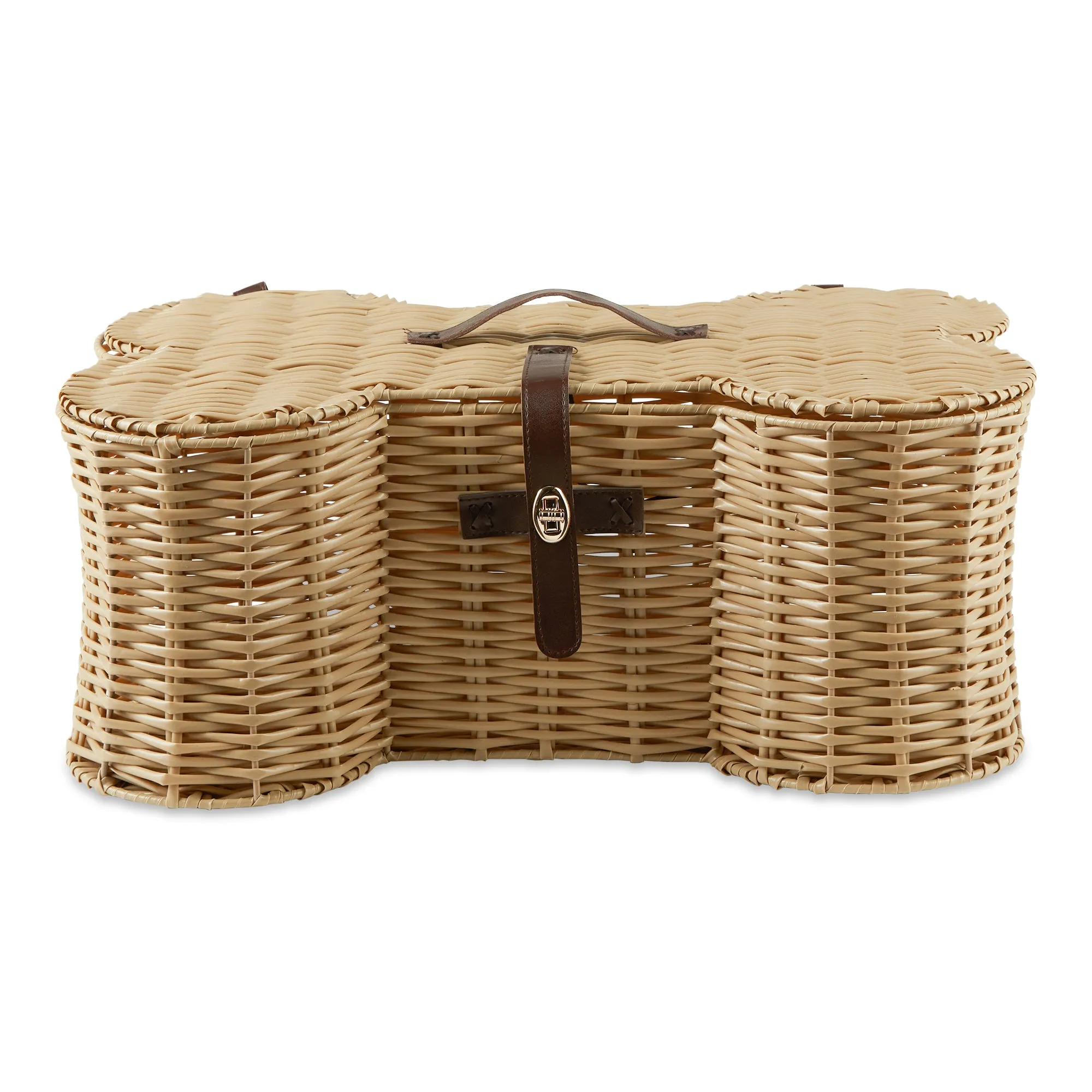 Bone Dry Pet Toy Storage Basket, Bone Shaped, Beige - 21x13x8"