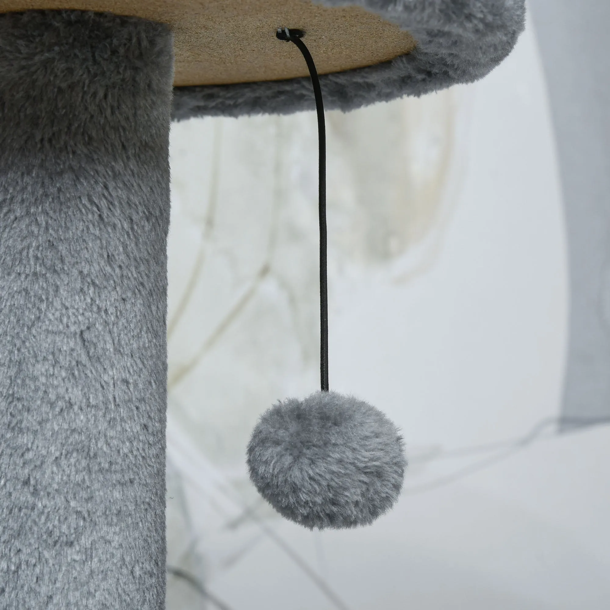 Cat Tree Tower for Indoor Cats 112cm Climbing Kitten Activity Center with Jute Scratching Post Perch Hanging Ball Toy Teasing Rope Dark grey
