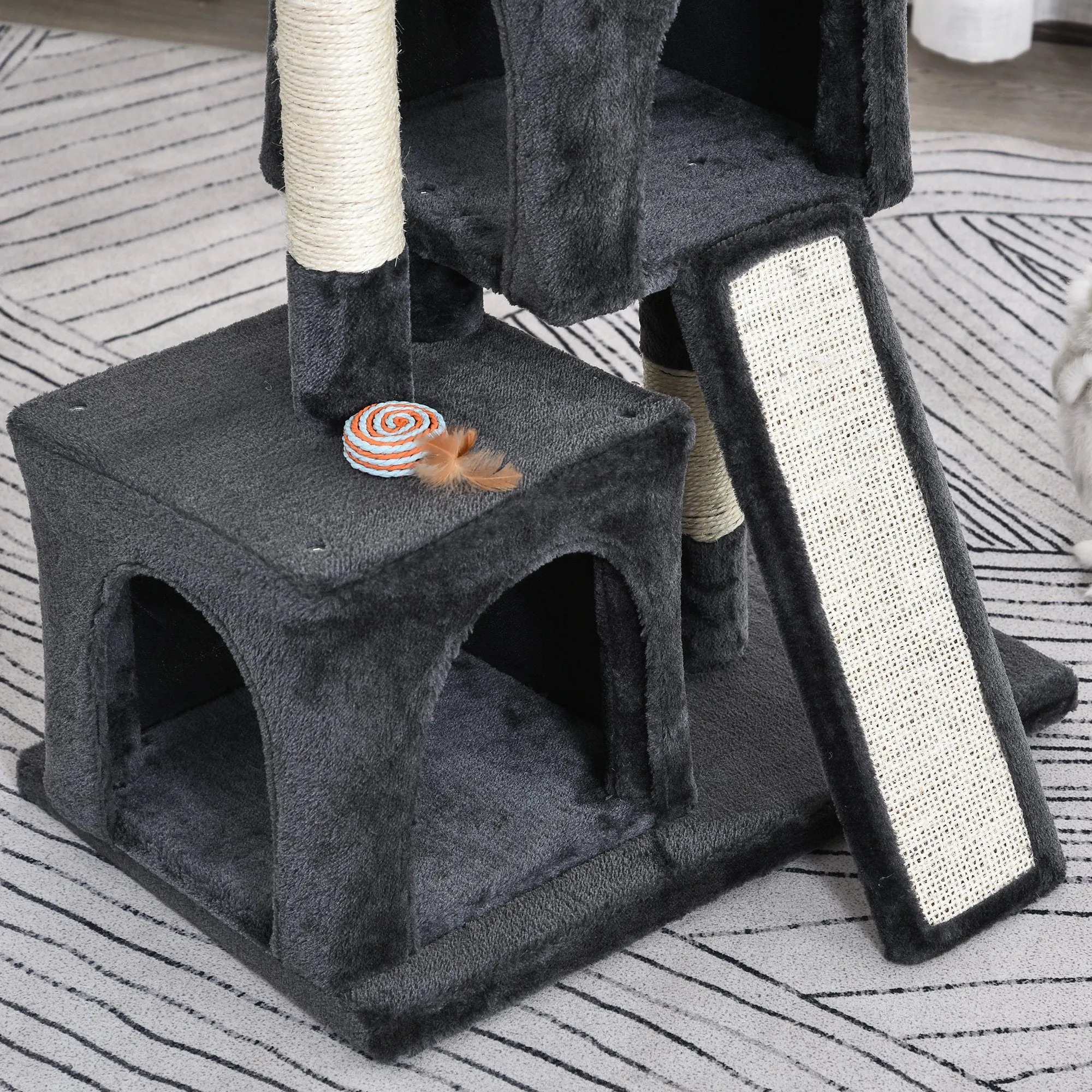 Cats 3-Tier Sisal Rope Leisure Tree Dark Grey