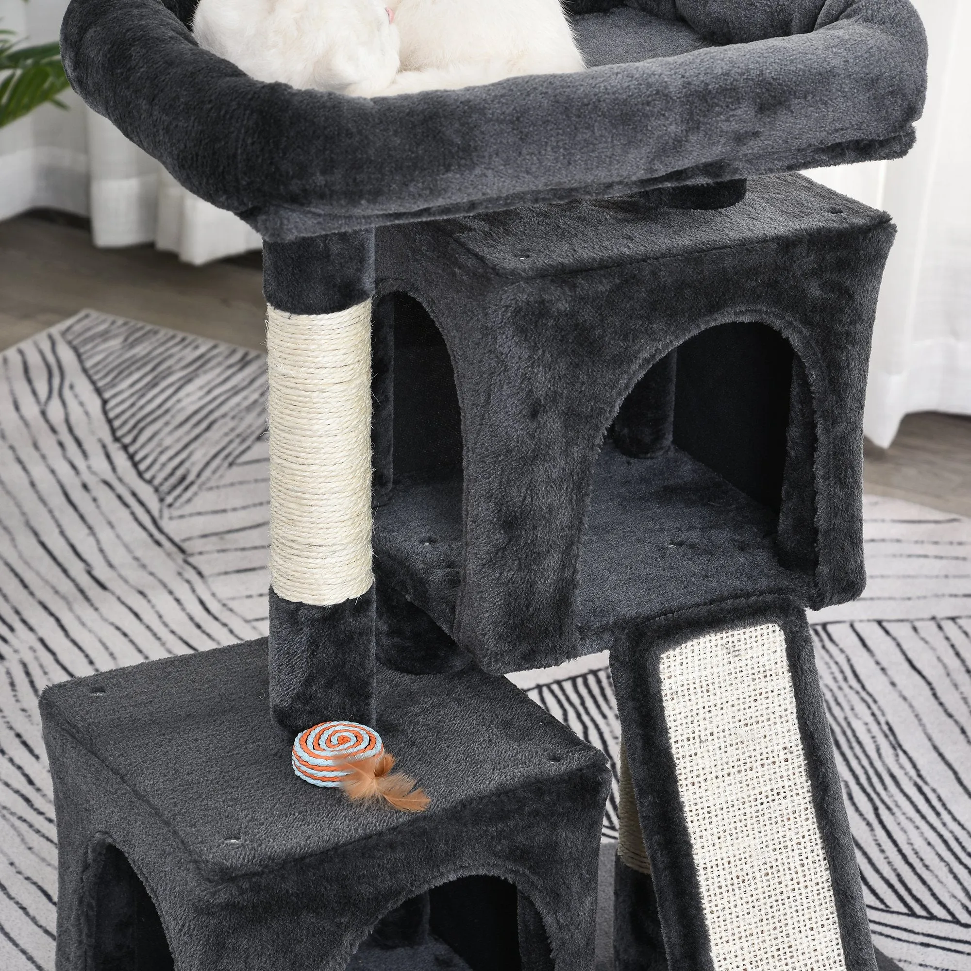 Cats 3-Tier Sisal Rope Leisure Tree Dark Grey