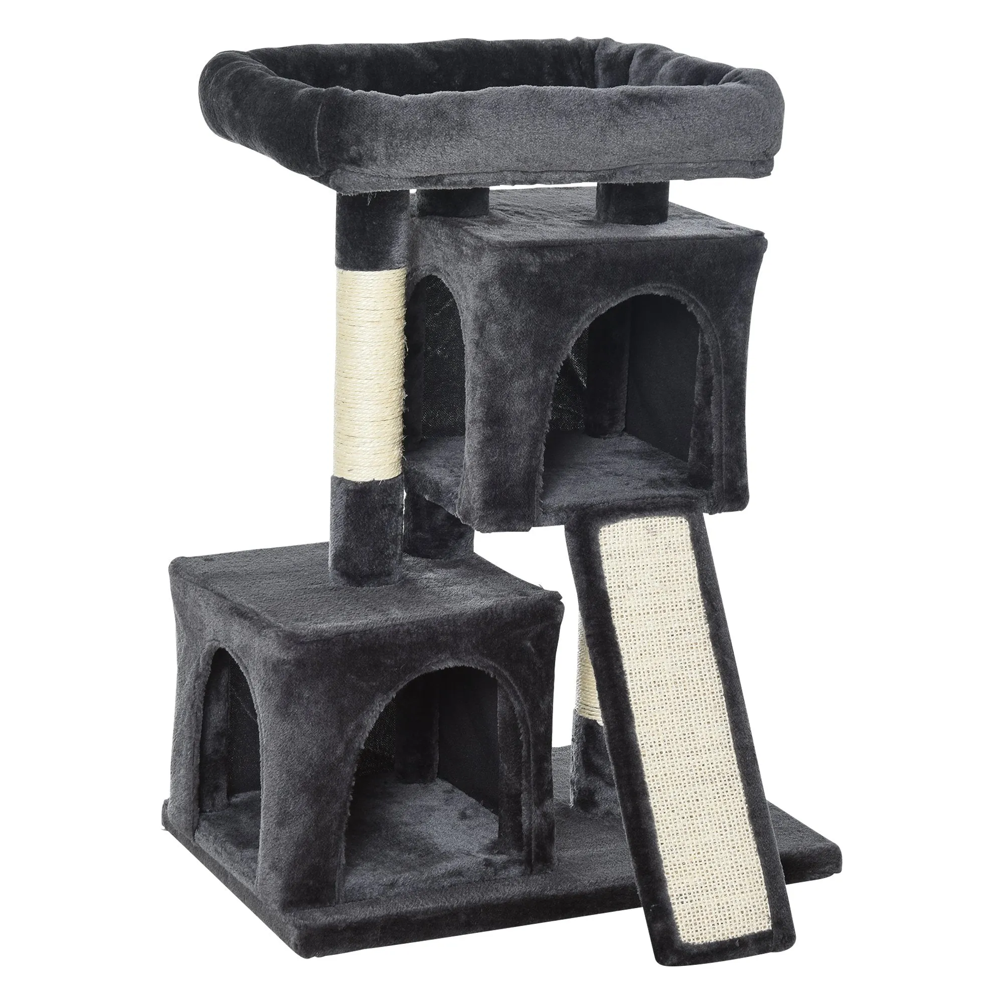 Cats 3-Tier Sisal Rope Leisure Tree Dark Grey