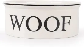 Ceramic Dog Bowl with Bone Pattern - 8" Extra Large Food Water Dog Bowl for Medium and Large Dogs, Weighted Dog Bowl, Microwave & Dishwasher Safe, 55 oz (Beige)