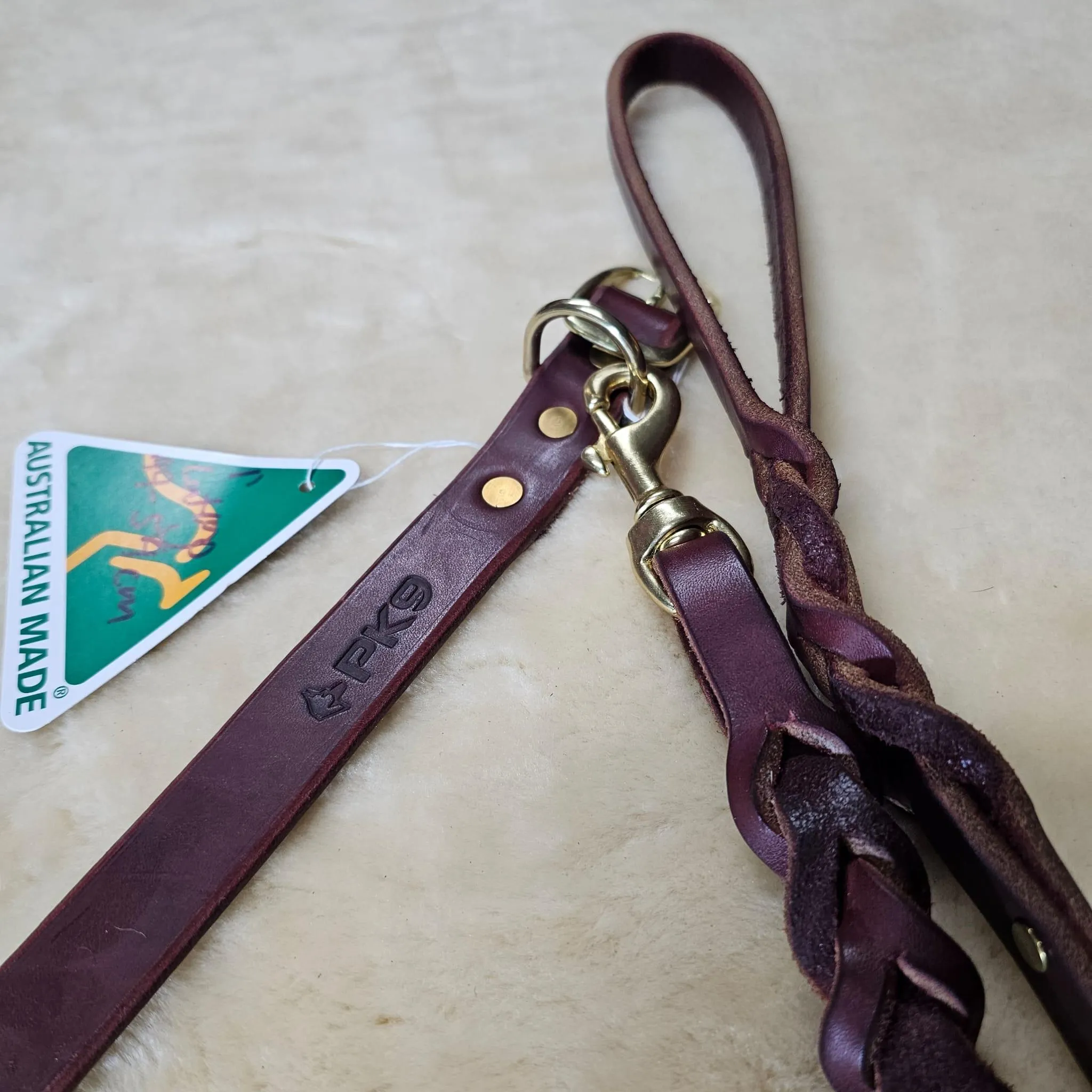 Classic Latigo Leather Collar with Solid Brass Buckle (1-Inch Wide, 44-54cm Neck)