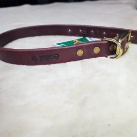 Classic Latigo Leather Collar with Solid Brass Buckle (1-Inch Wide, 44-54cm Neck)