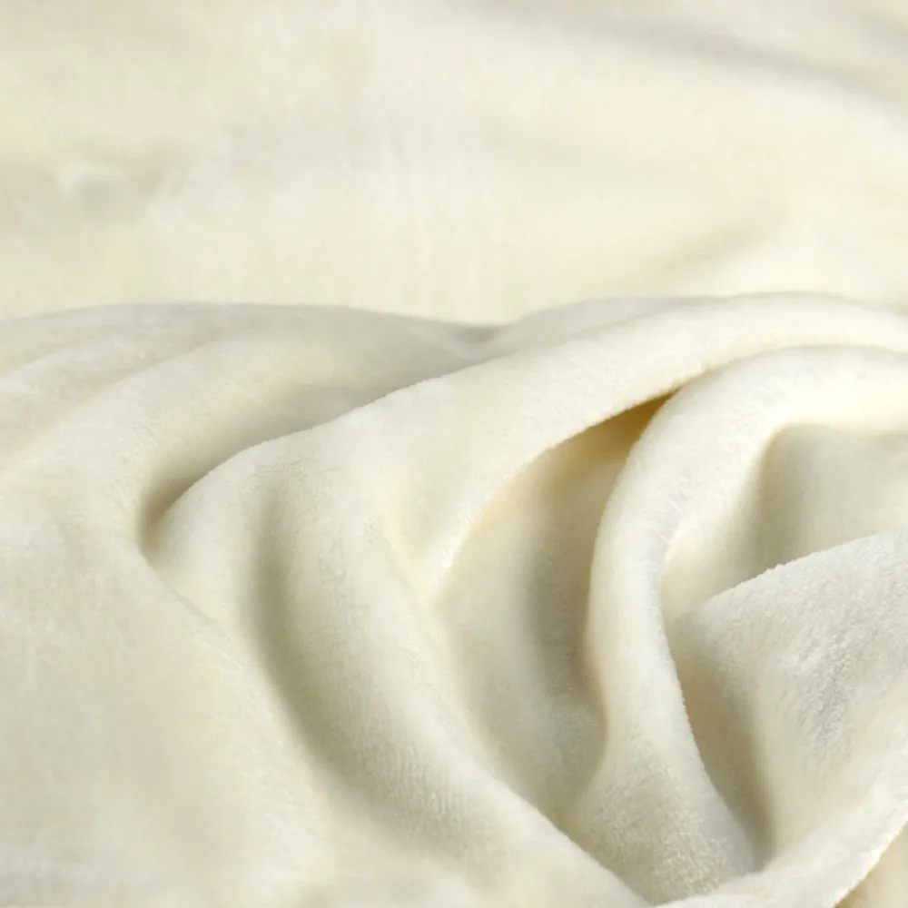 Cotton Home Microflannel Blanket Cream