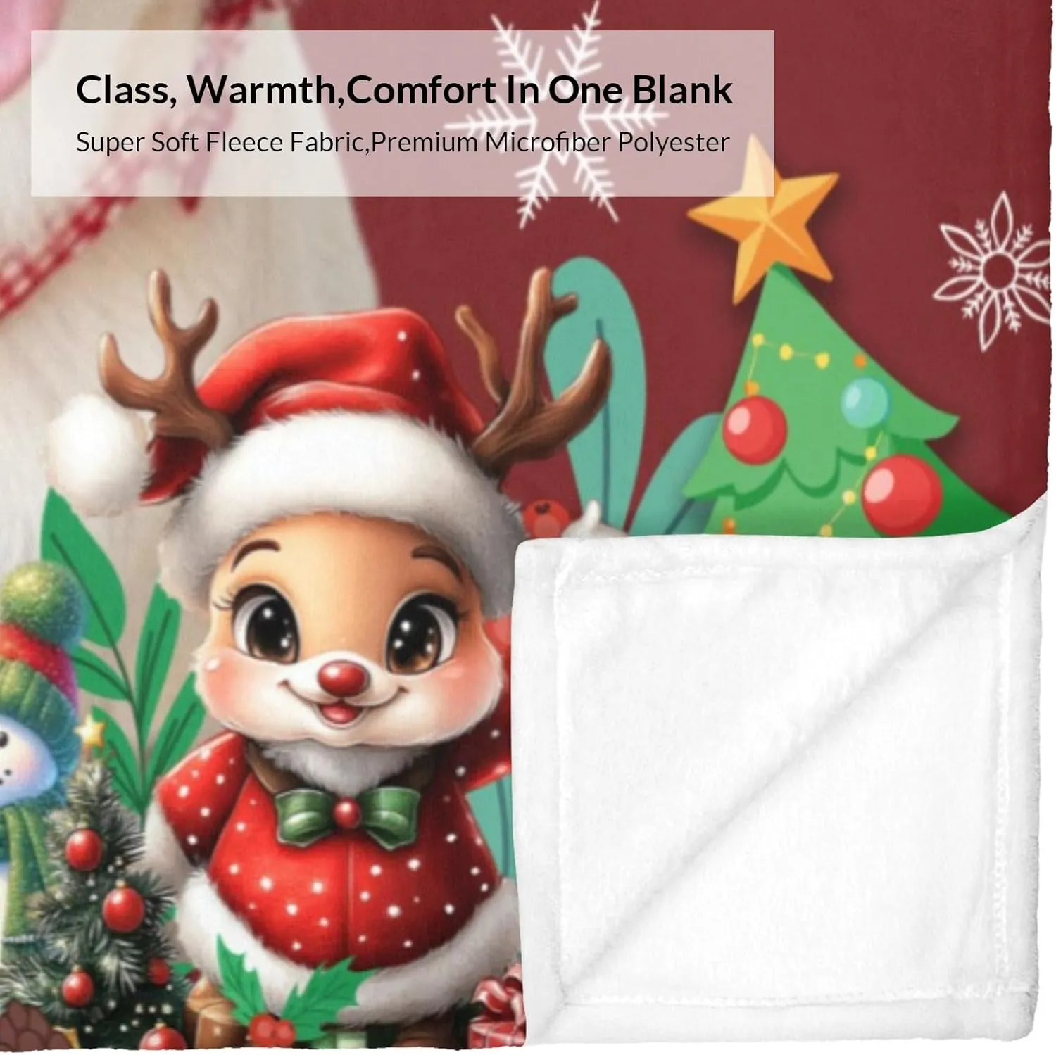 Custom Pet Blanket with Photo Name, Personalized Dog & Cat Portrait, Memorial Fleece Throw Blanket, Gifts for Dog Lovers - Christmas 50"x60"