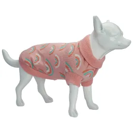Dan & Sam - Dog Jumper (Pink Rainbows) - 25cm