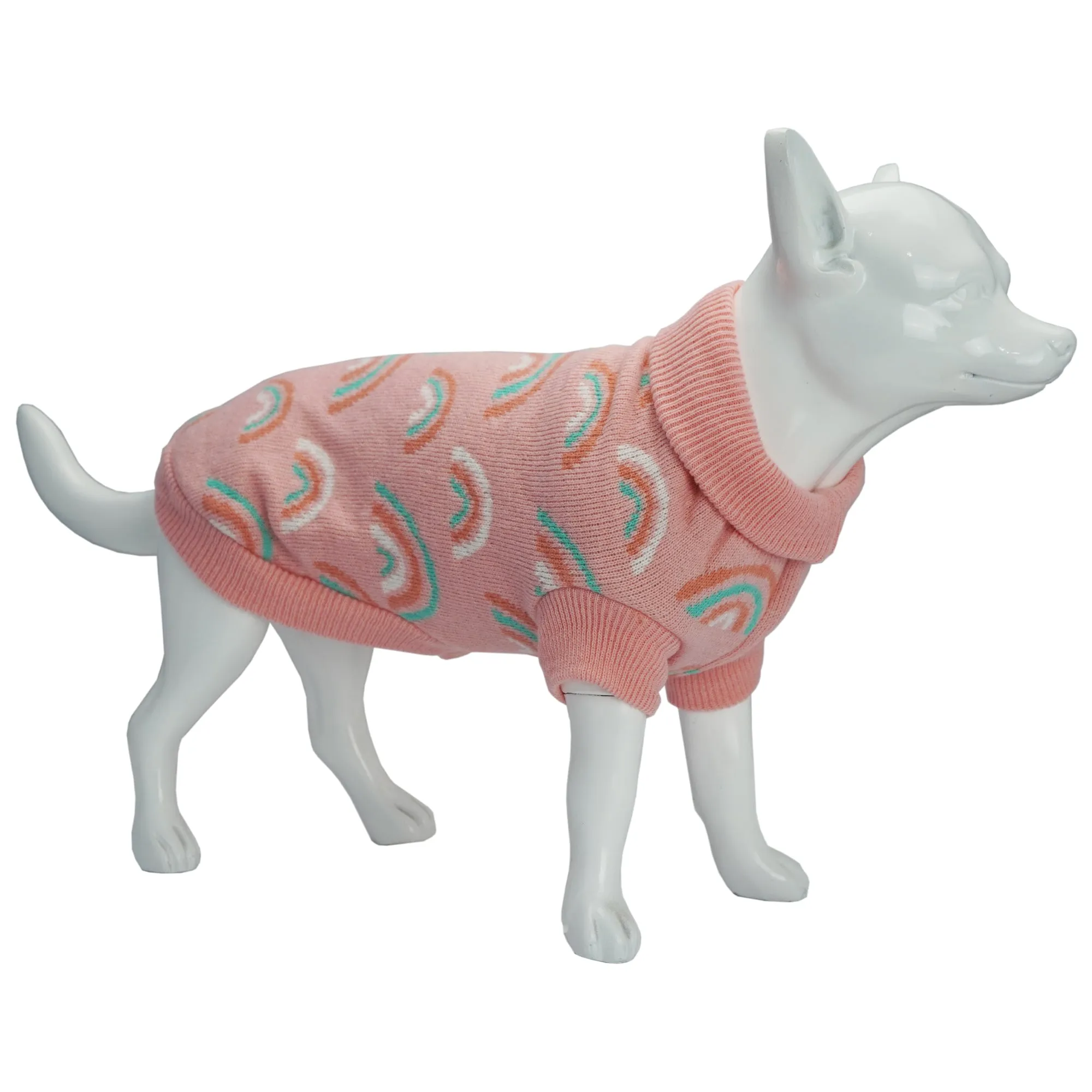 Dan & Sam - Dog Jumper (Pink Rainbows) - 25cm