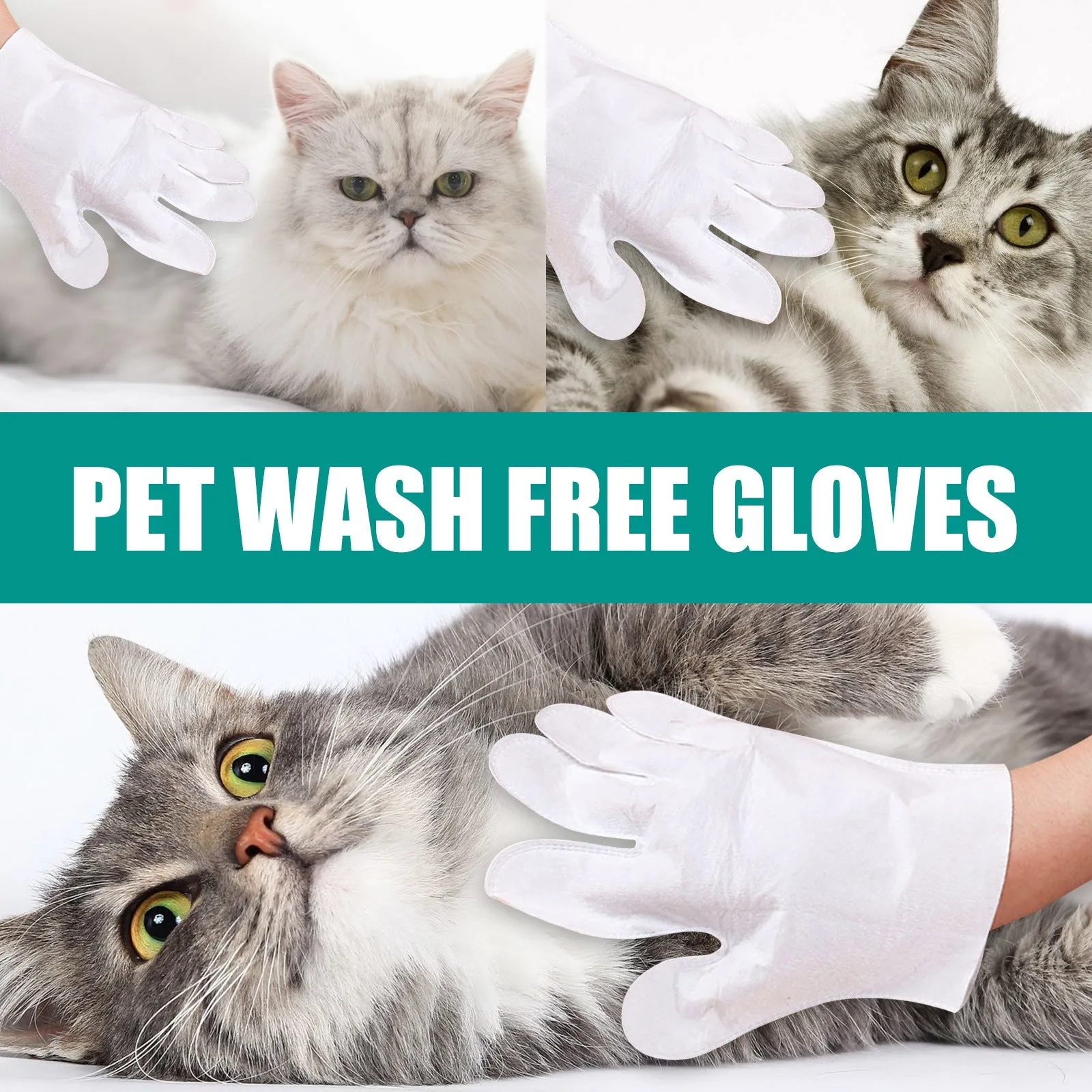 Disposable Rinse Free Pet Washing Gloves