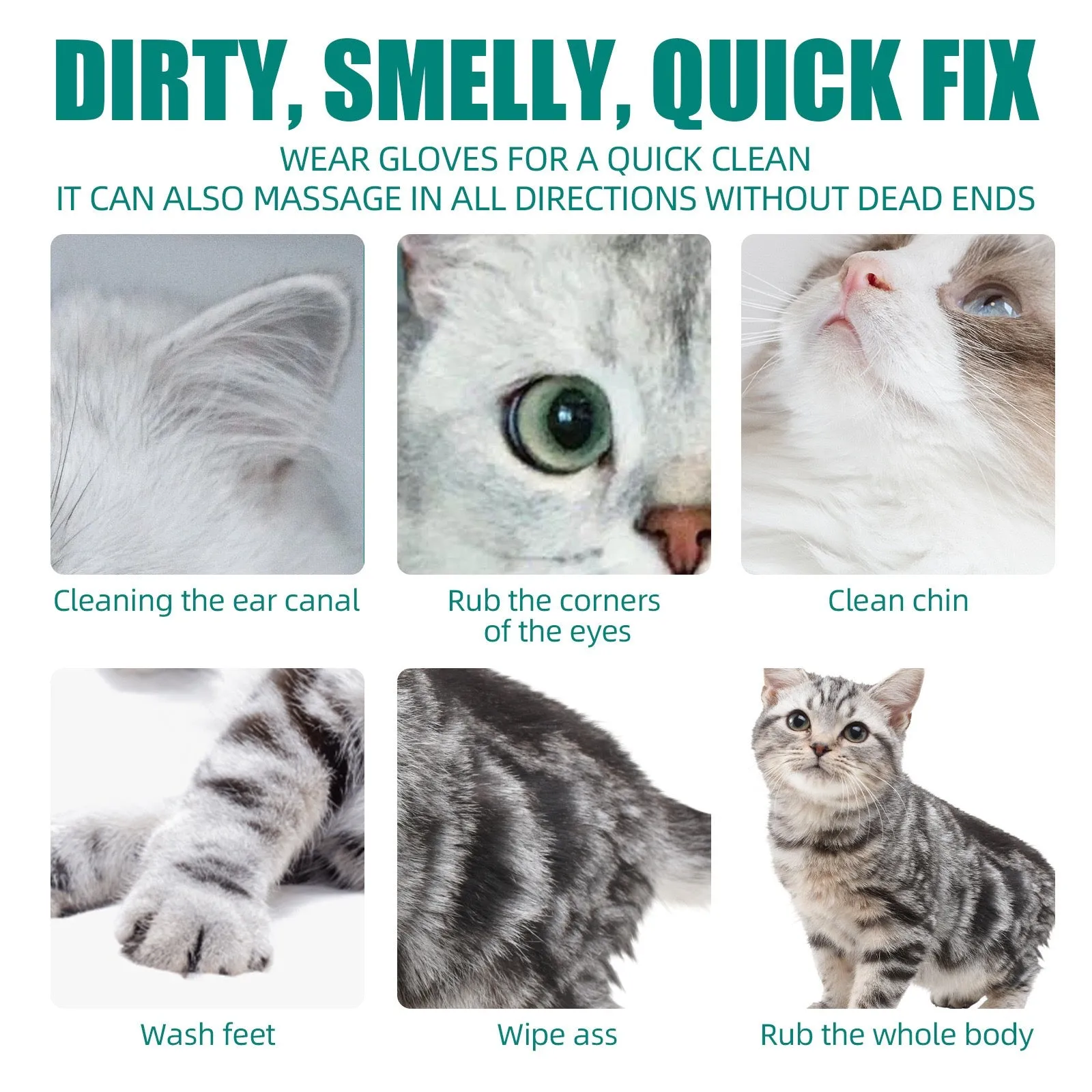 Disposable Rinse Free Pet Washing Gloves