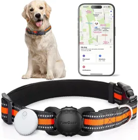Dog Tracker Collar, No Monthly Fee Cat Tracker Collar(Only iOS), Compatible with Apple FindMy App, Reflective FinderTag Smart Collars, Anti-Lost, Key Finder for Pets/ItemsNOT GPS