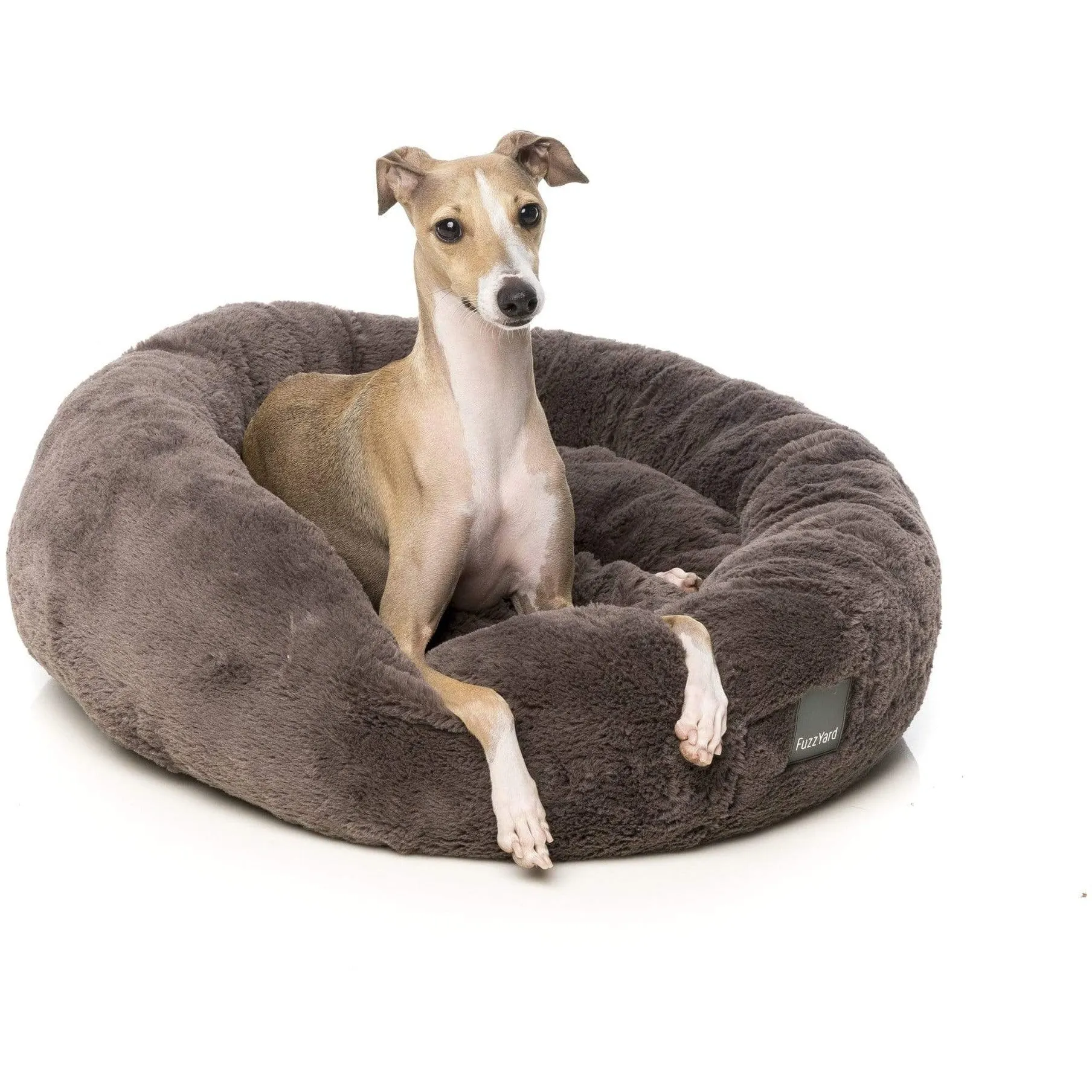 Dreameazzzy Cuddler Round Luxury Dog Bed - Truffle Grey