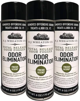 E.J. Wheaton Odor Eliminator, Total Release Odor Fogger, 3 Pack, Effectively Deodorizes and Neutralizes Foul Odors on Contact, Fresh Scent (6 OZ)