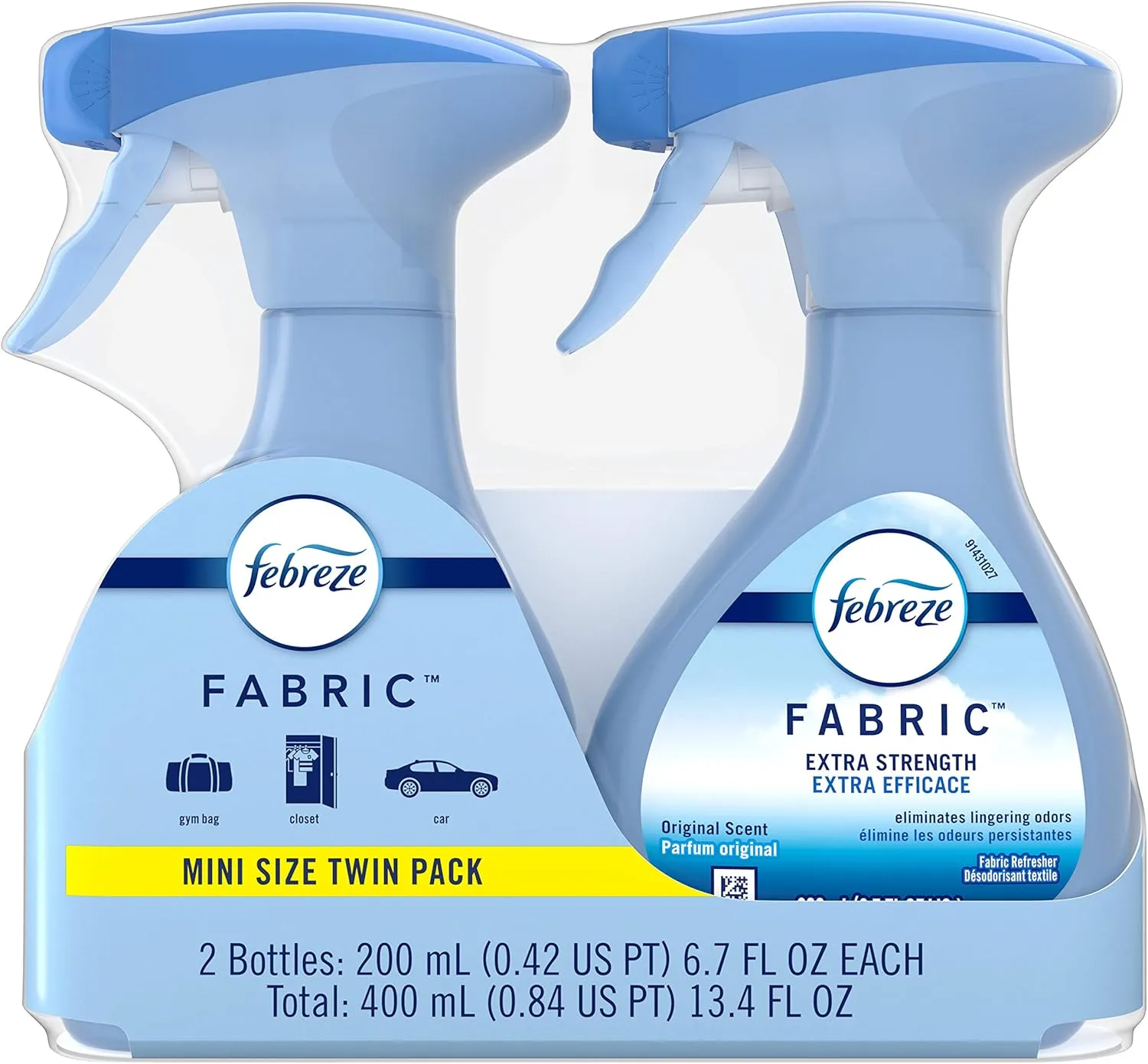 Febreze Fabric Refresher, Odor Fighter, Extra Strength, Original Scent, 2 Count, 6.7 Fl Oz Each (Pack of 2)