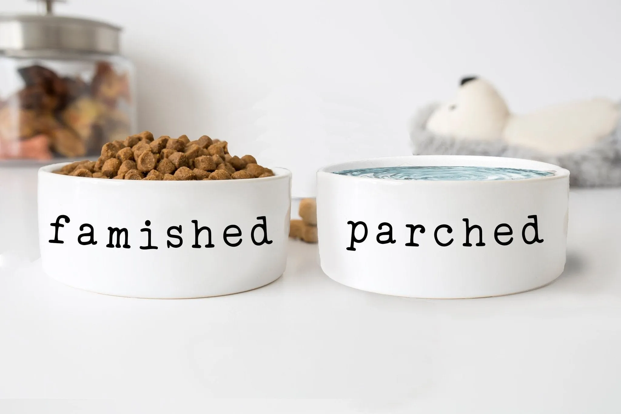 Funny Dog Bowls Famished Parched