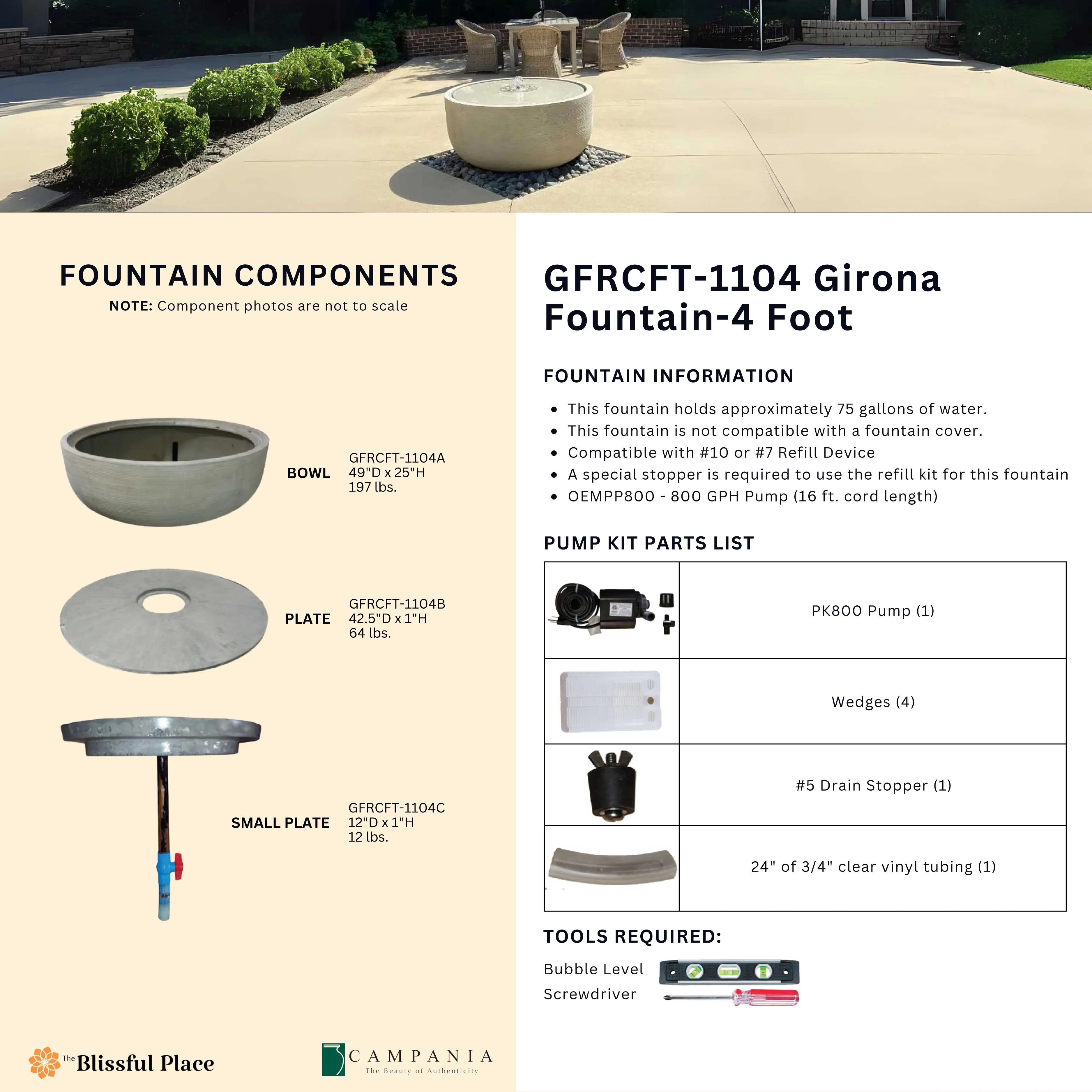 Girona Fountain-4 Foot Campania International