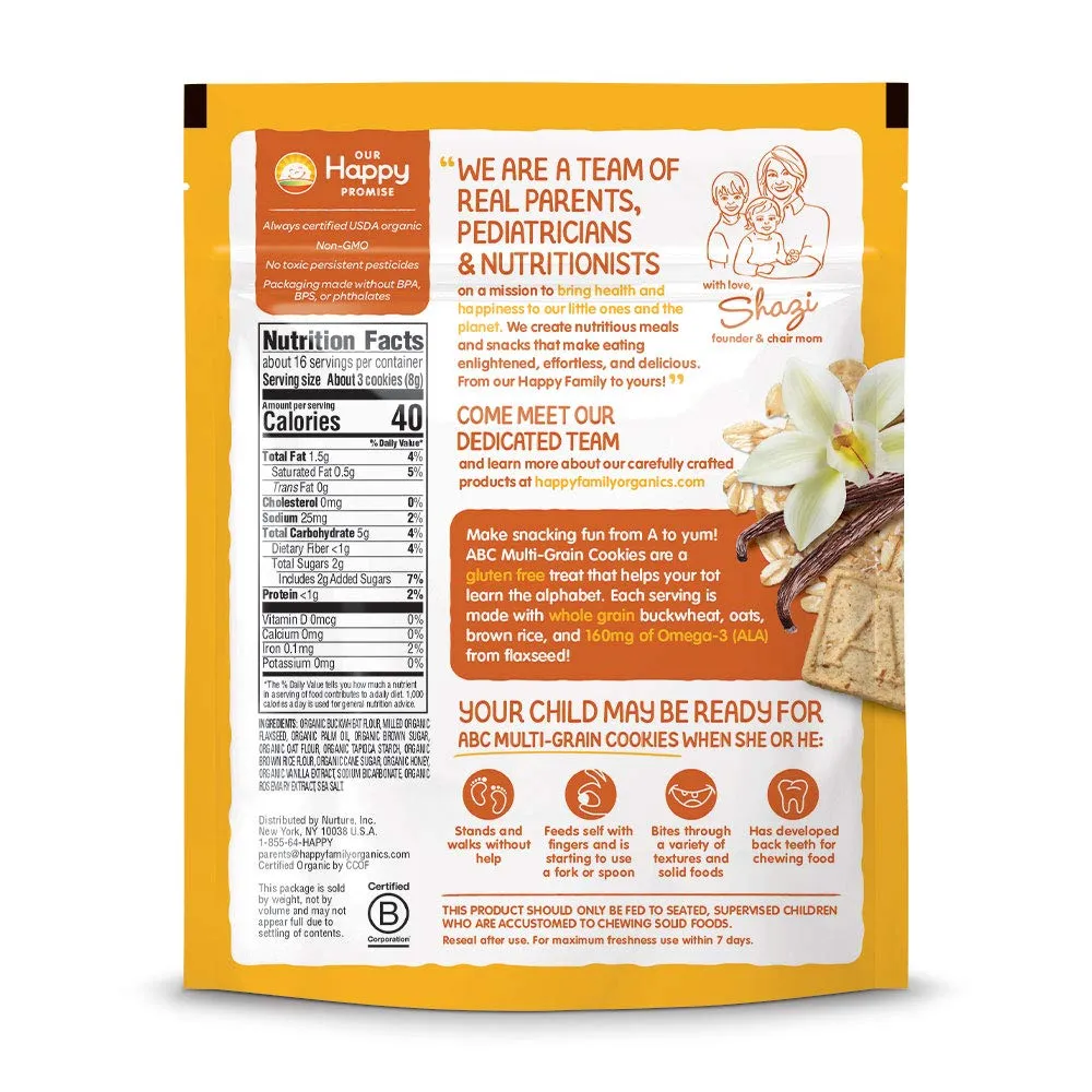 Happy Tot ABC Multigrain Cookies - Vanilla Oat Plus Flaxseed