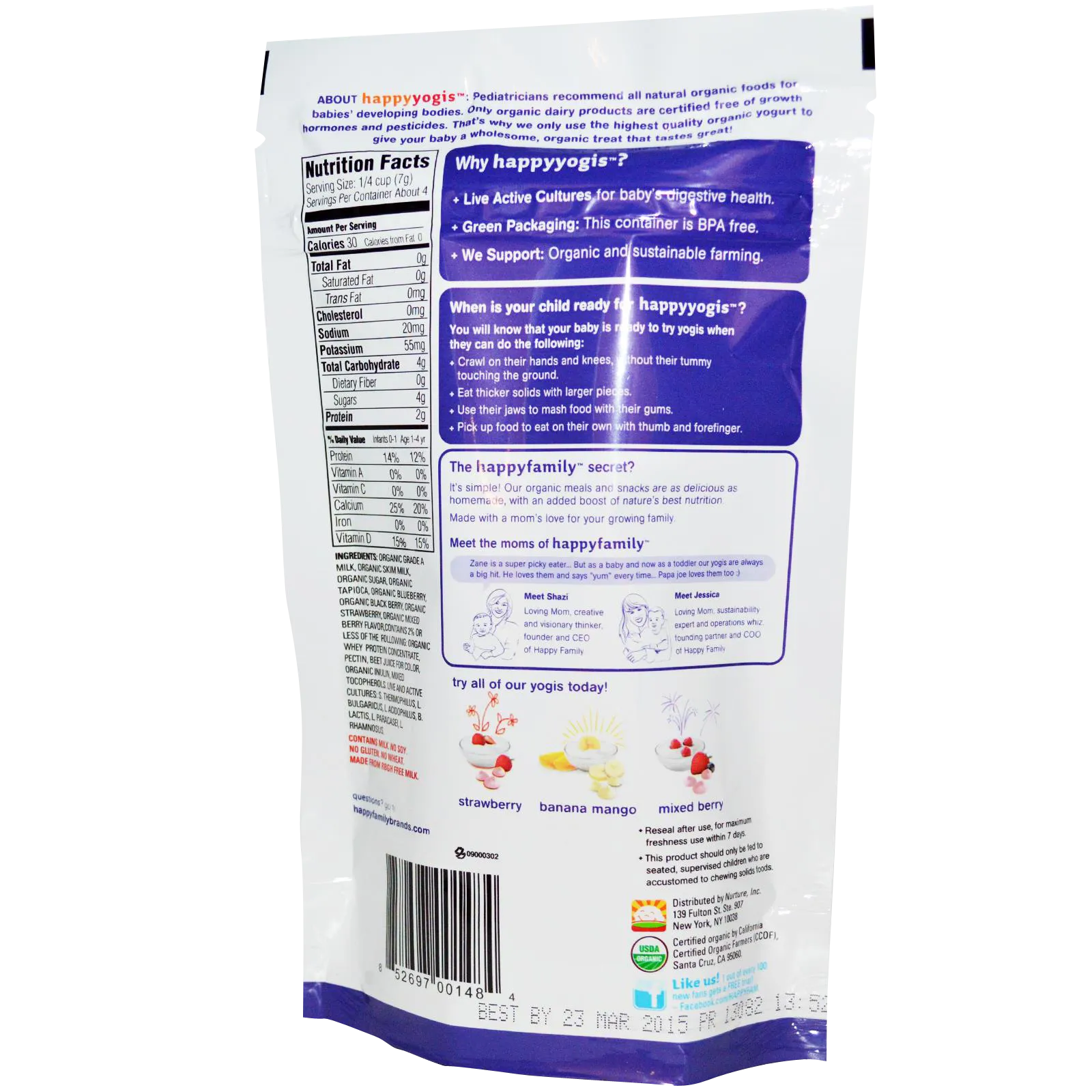Happy Yogis Yogurt Fruit Snacks - Mixed Berry -1 oz