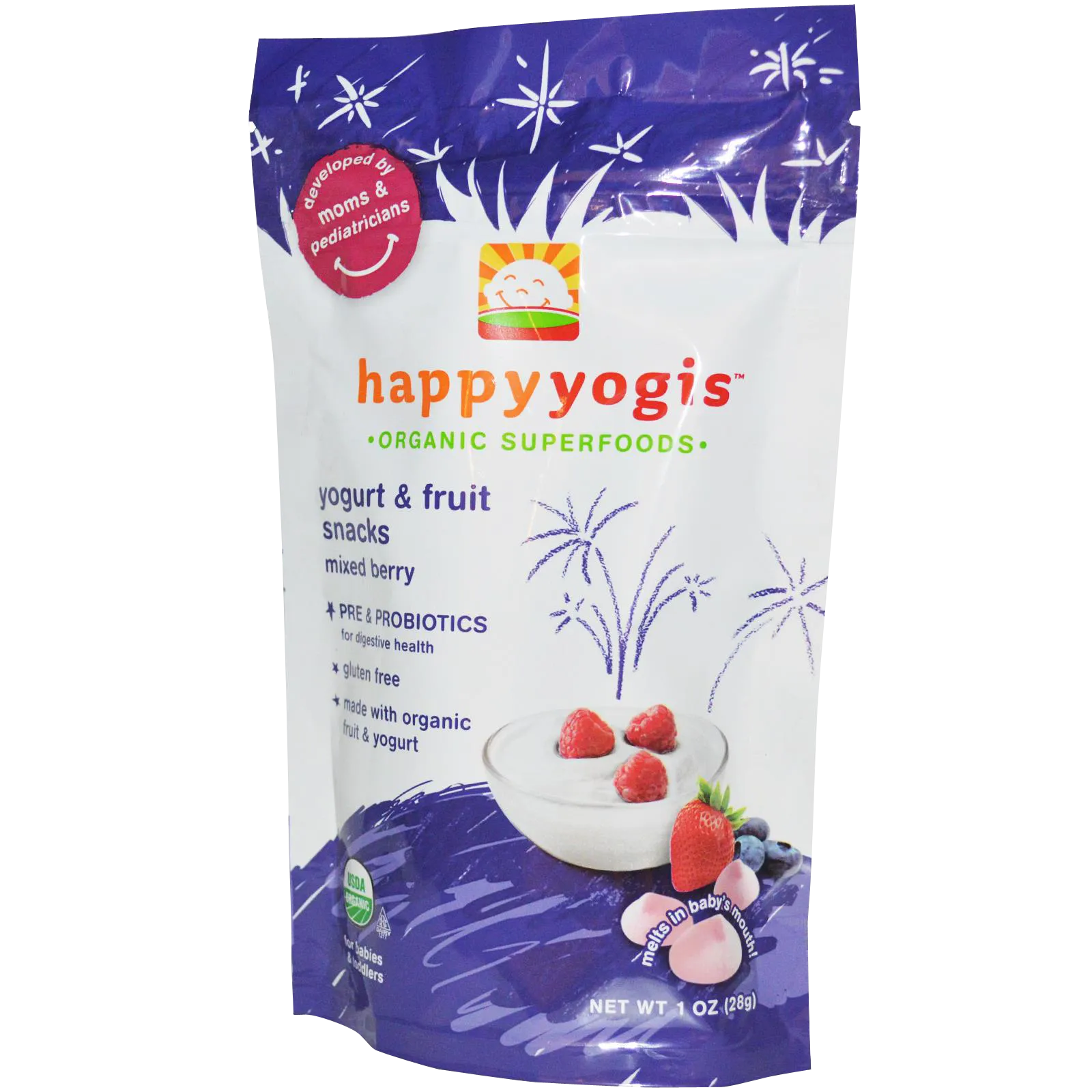 Happy Yogis Yogurt Fruit Snacks - Mixed Berry -1 oz