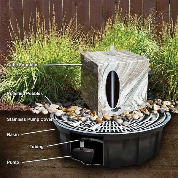 Heiho Fountain Kit 28" x 28" x 12"H Blue Thumb