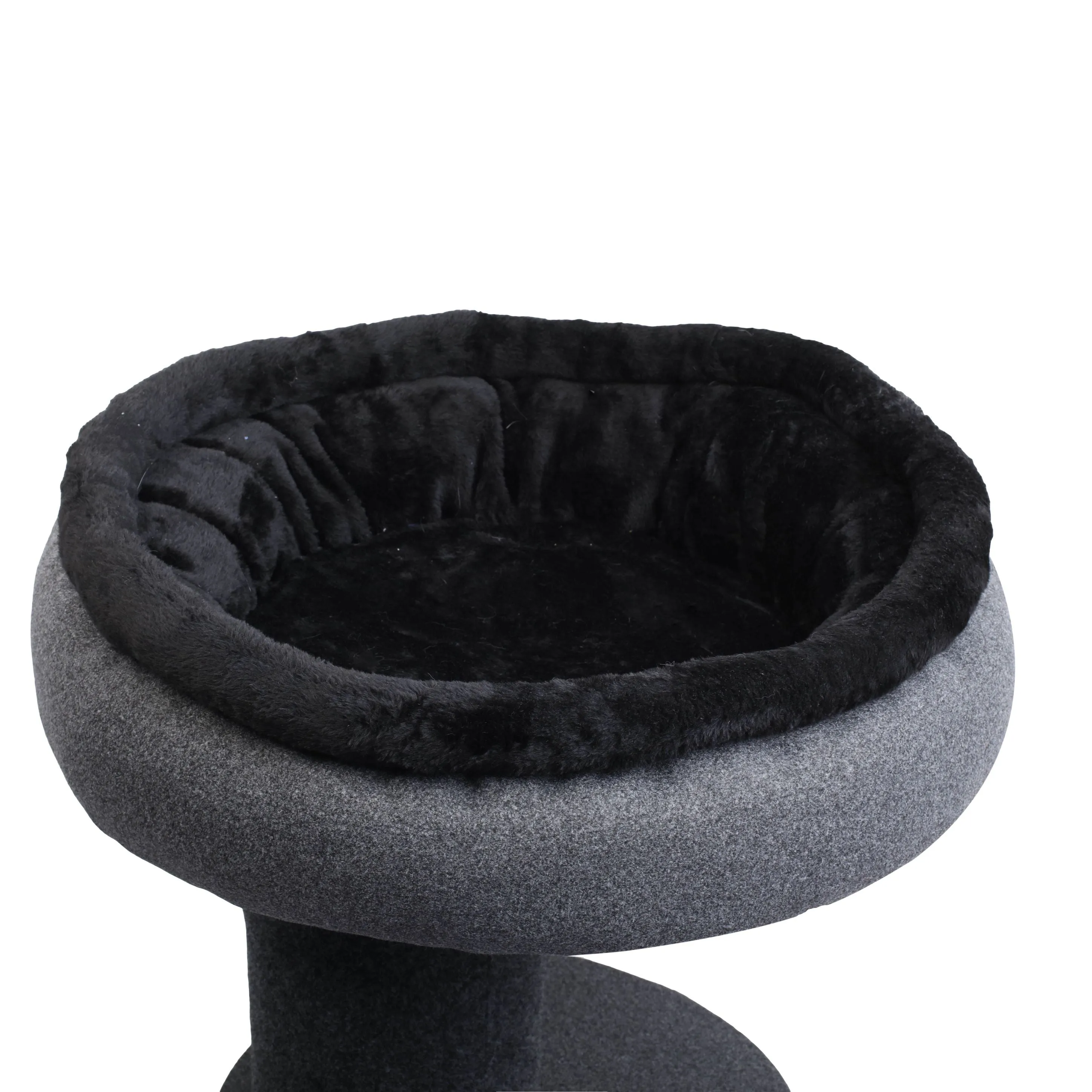 Higher Cat Tree Scratching Tower with Snuggle Bed Dark Grey & Black