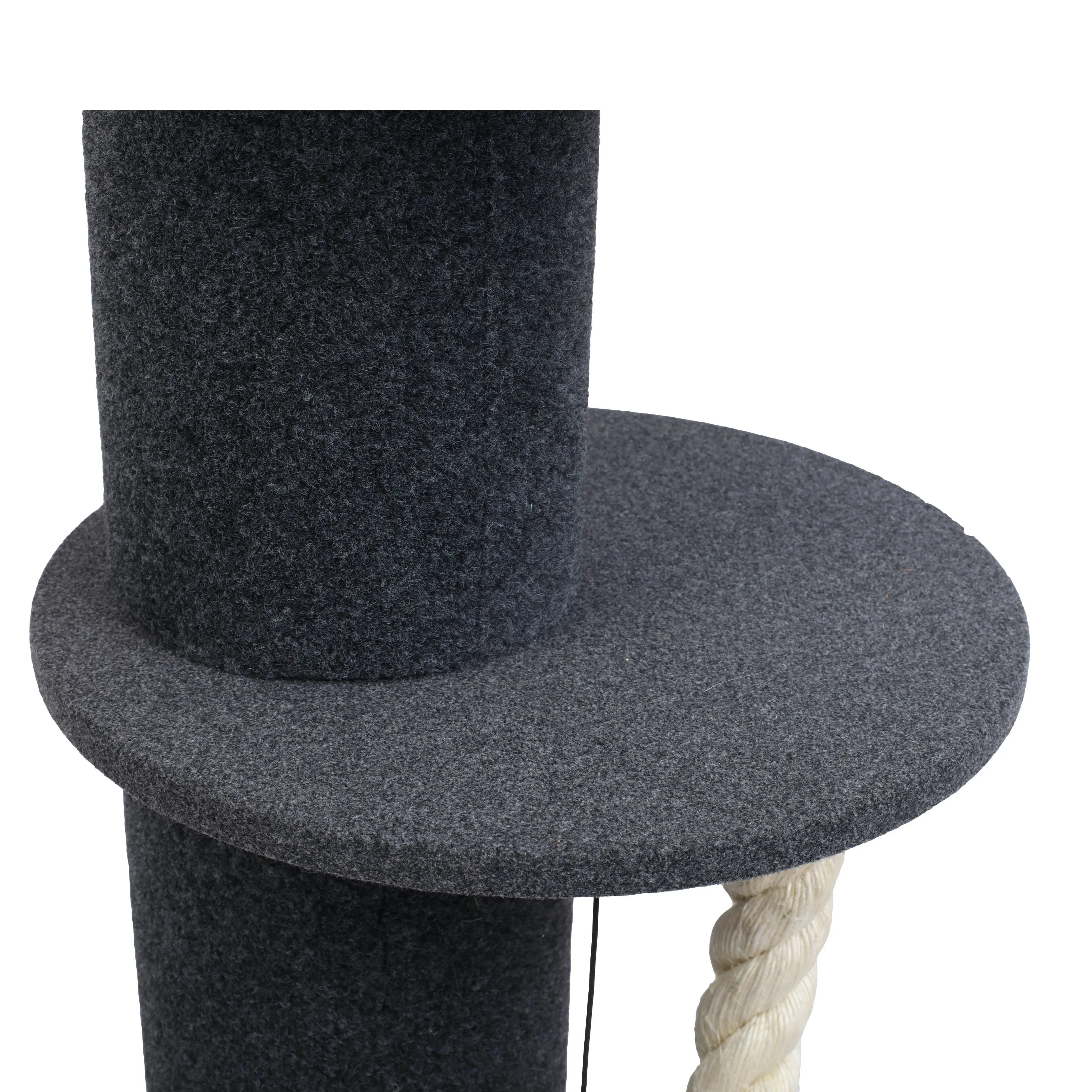 Higher Cat Tree Scratching Tower with Snuggle Bed Dark Grey & Black