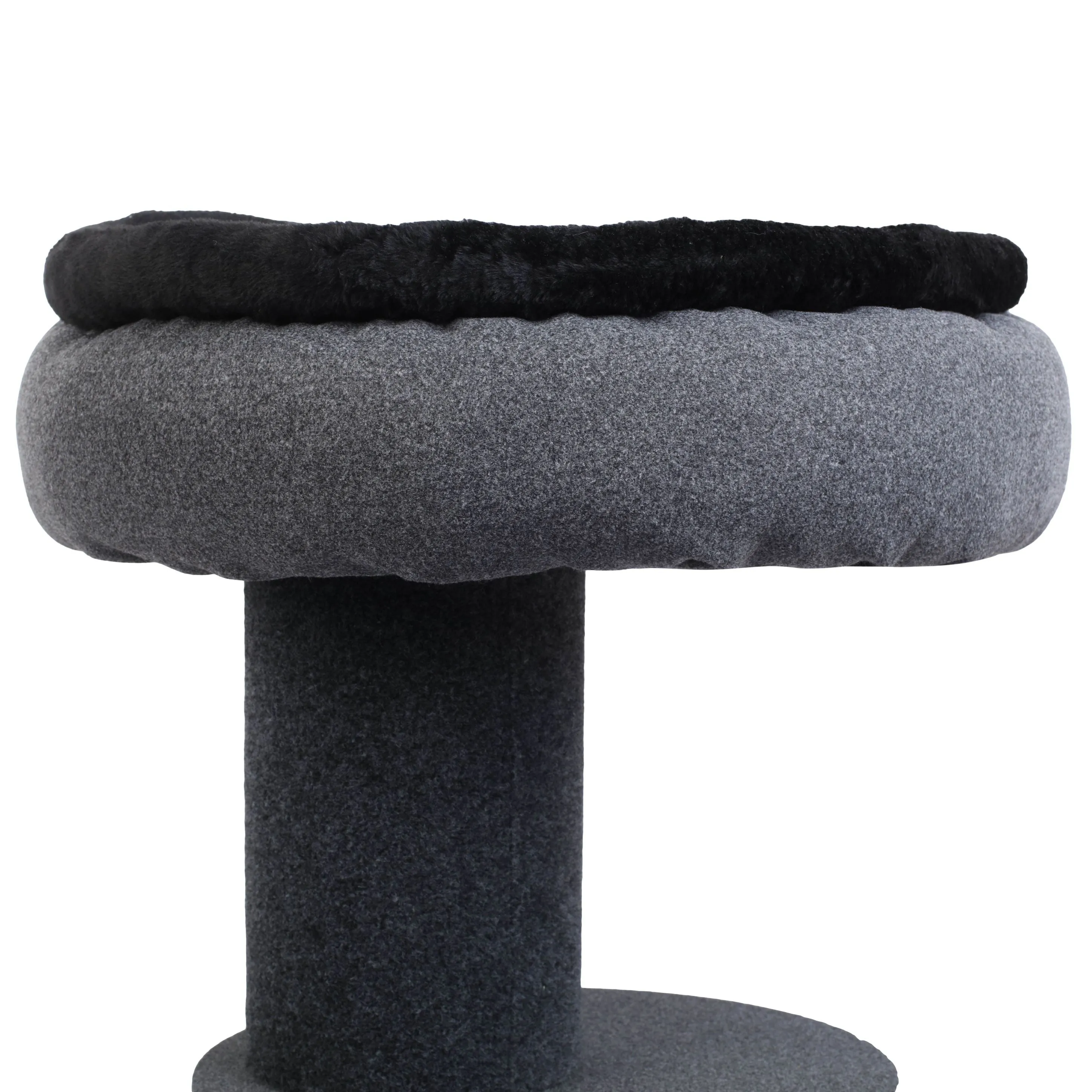 Higher Cat Tree Scratching Tower with Snuggle Bed Dark Grey & Black