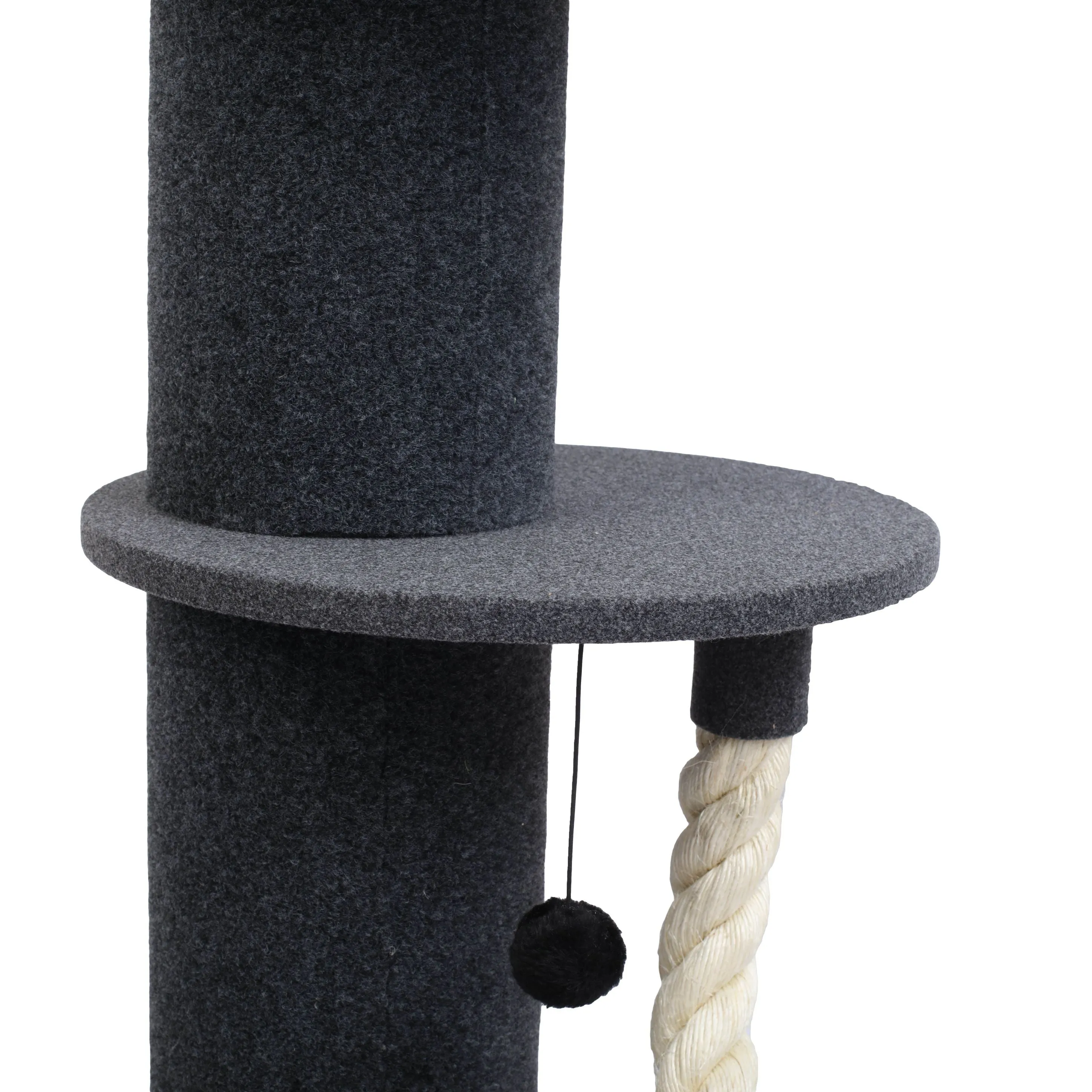 Higher Cat Tree Scratching Tower with Snuggle Bed Dark Grey & Black
