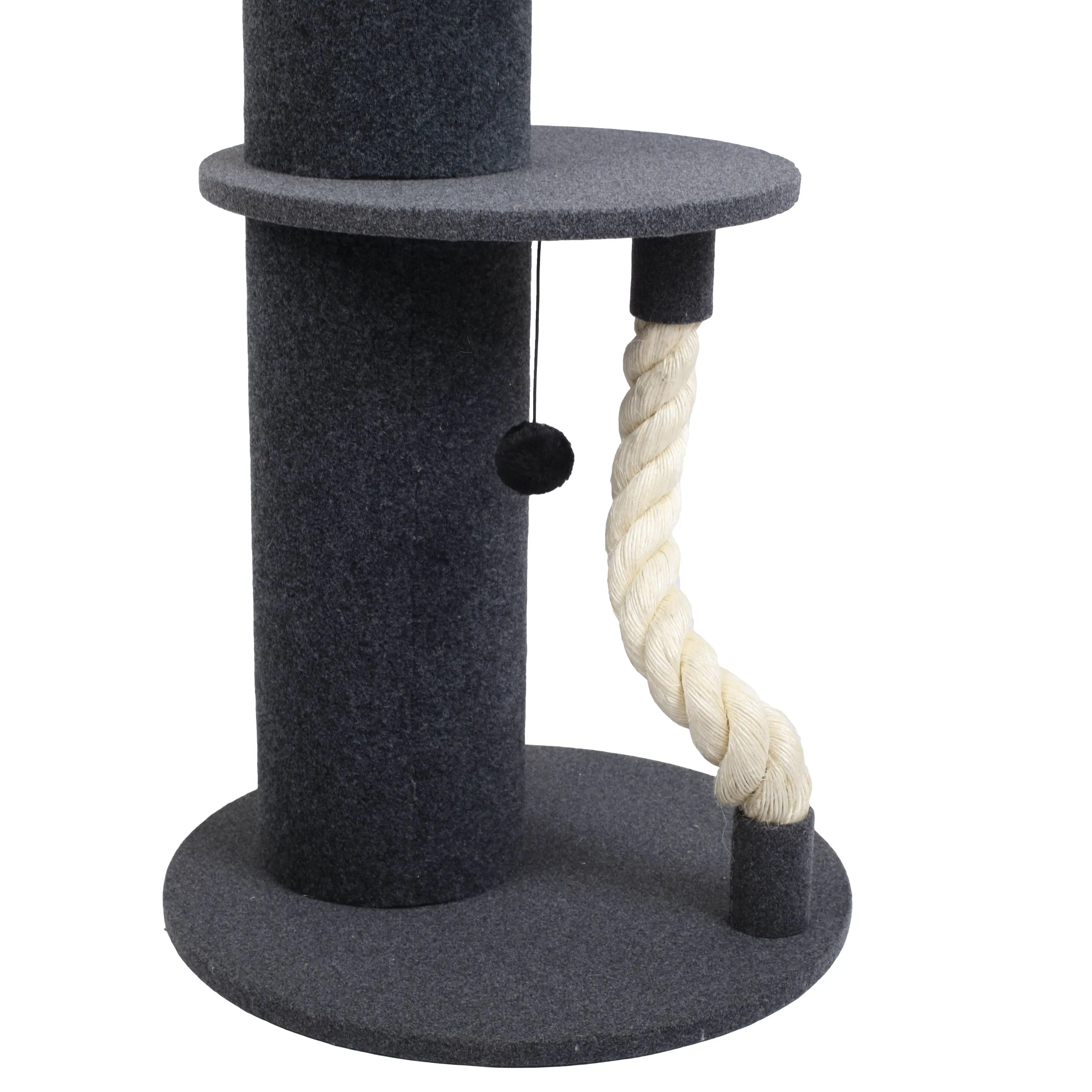 Higher Cat Tree Scratching Tower with Snuggle Bed Dark Grey & Black